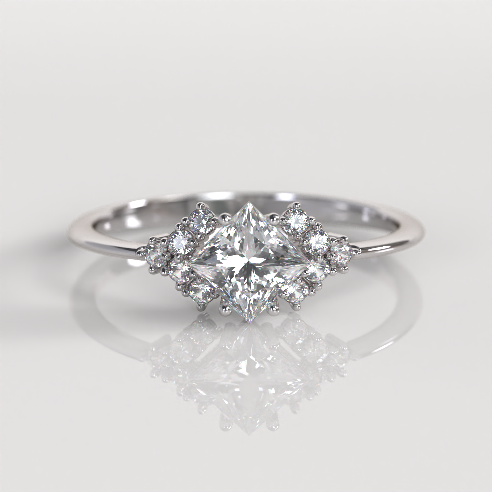 Anillo de Compromiso Zoe - Oro Blanco 18K