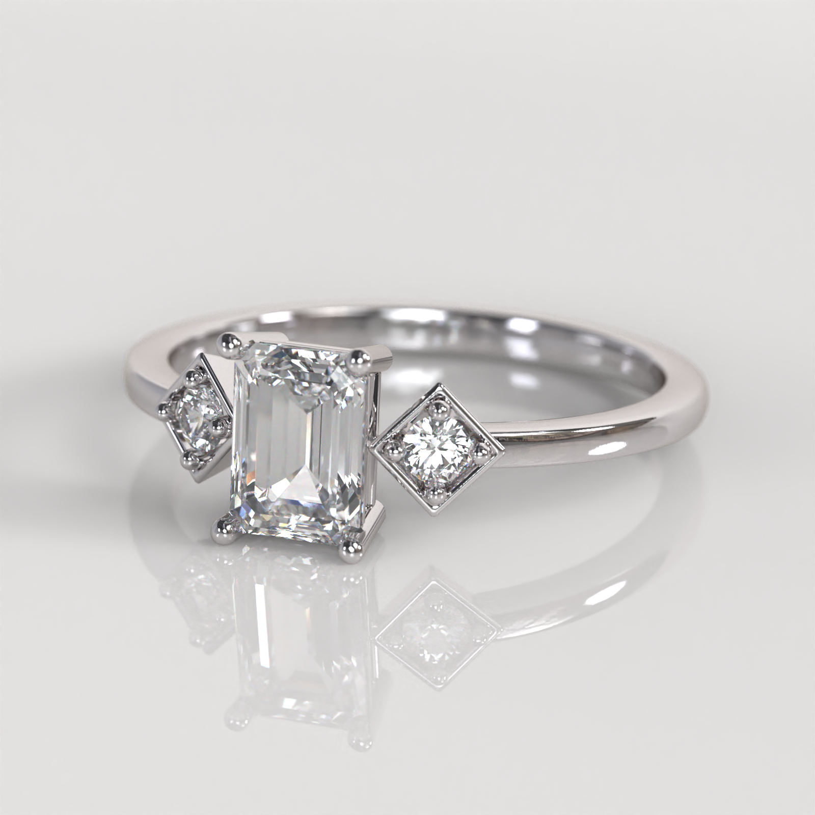 Anillo de Compromiso Elena - Oro Blanco 18K