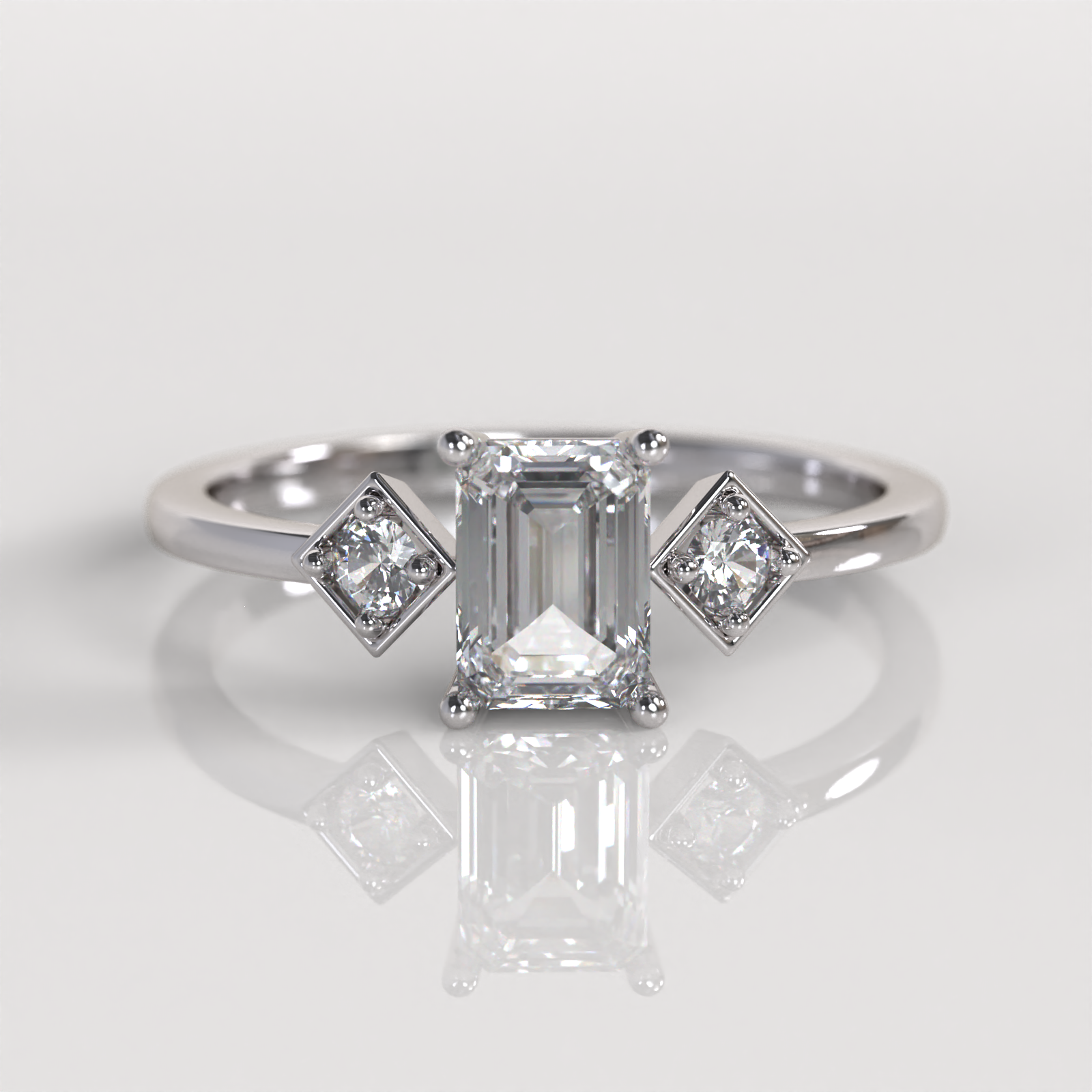 Anillo de Compromiso Elena - Oro Blanco 18K