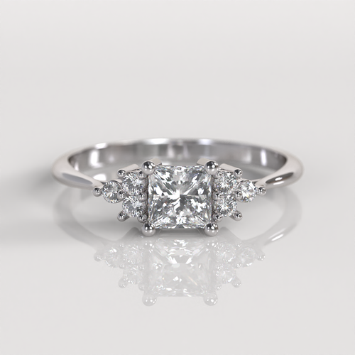 Anillo de Compromiso Alicia - Oro Blanco 18K