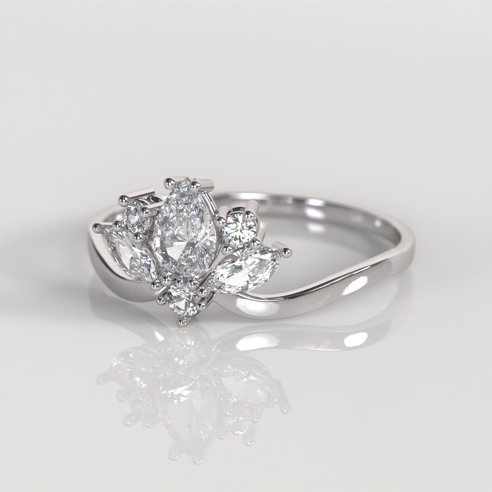 Anillo Anastasia - Oro Blanco 18K