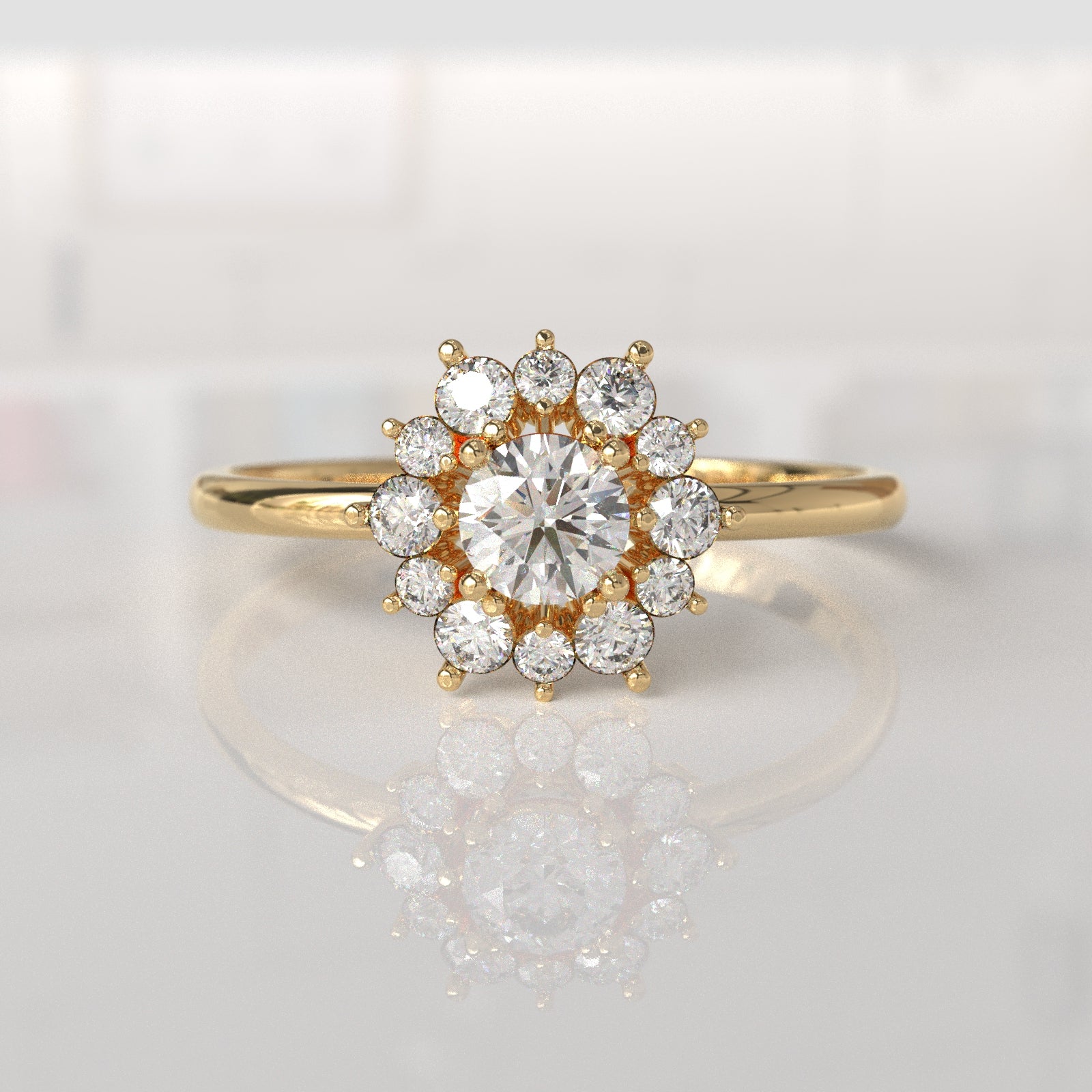 Anillo de Compromiso con Diamantes Sophie - Oro Amarillo 18K