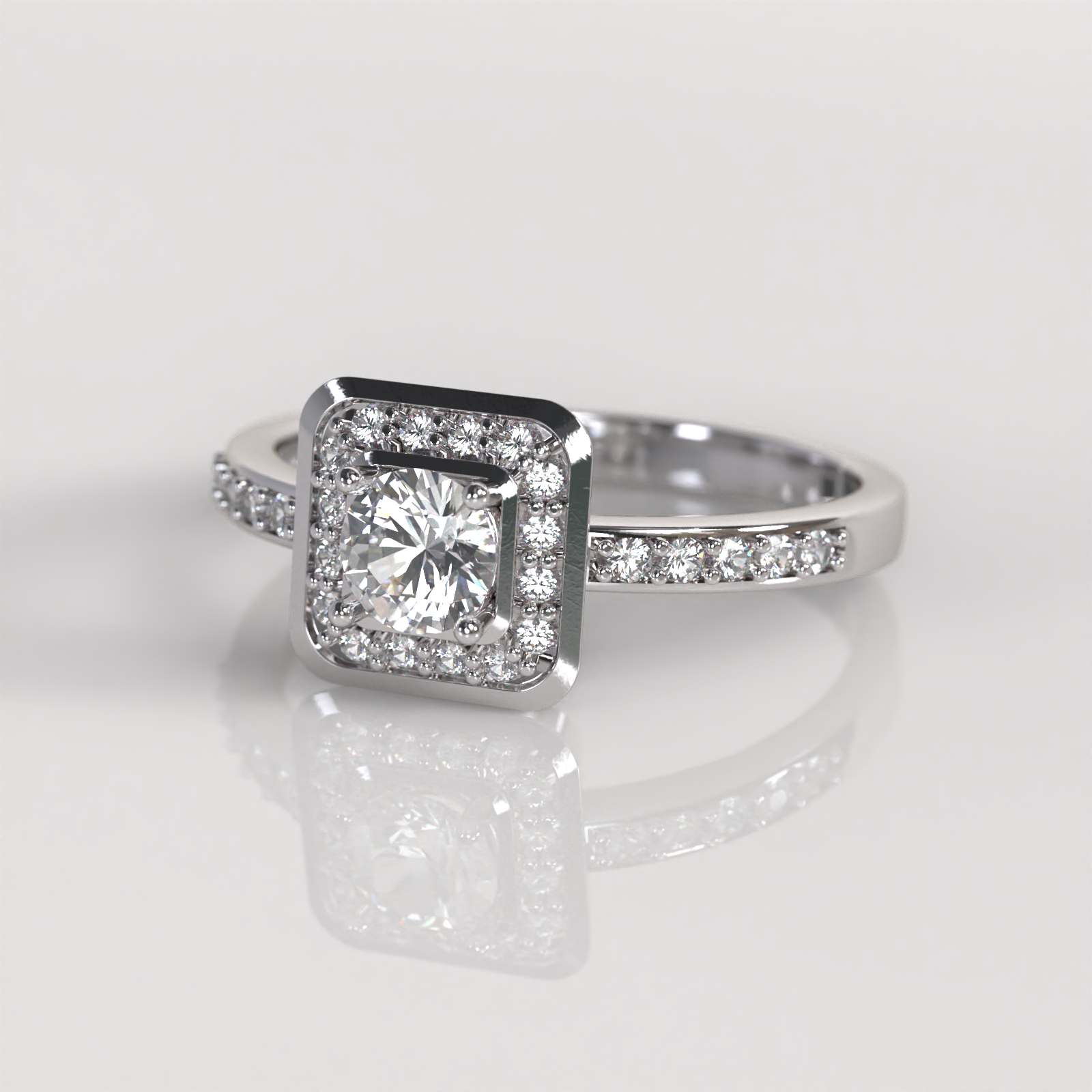 Anillo de Compromiso Chloe - Oro Blanco 18K