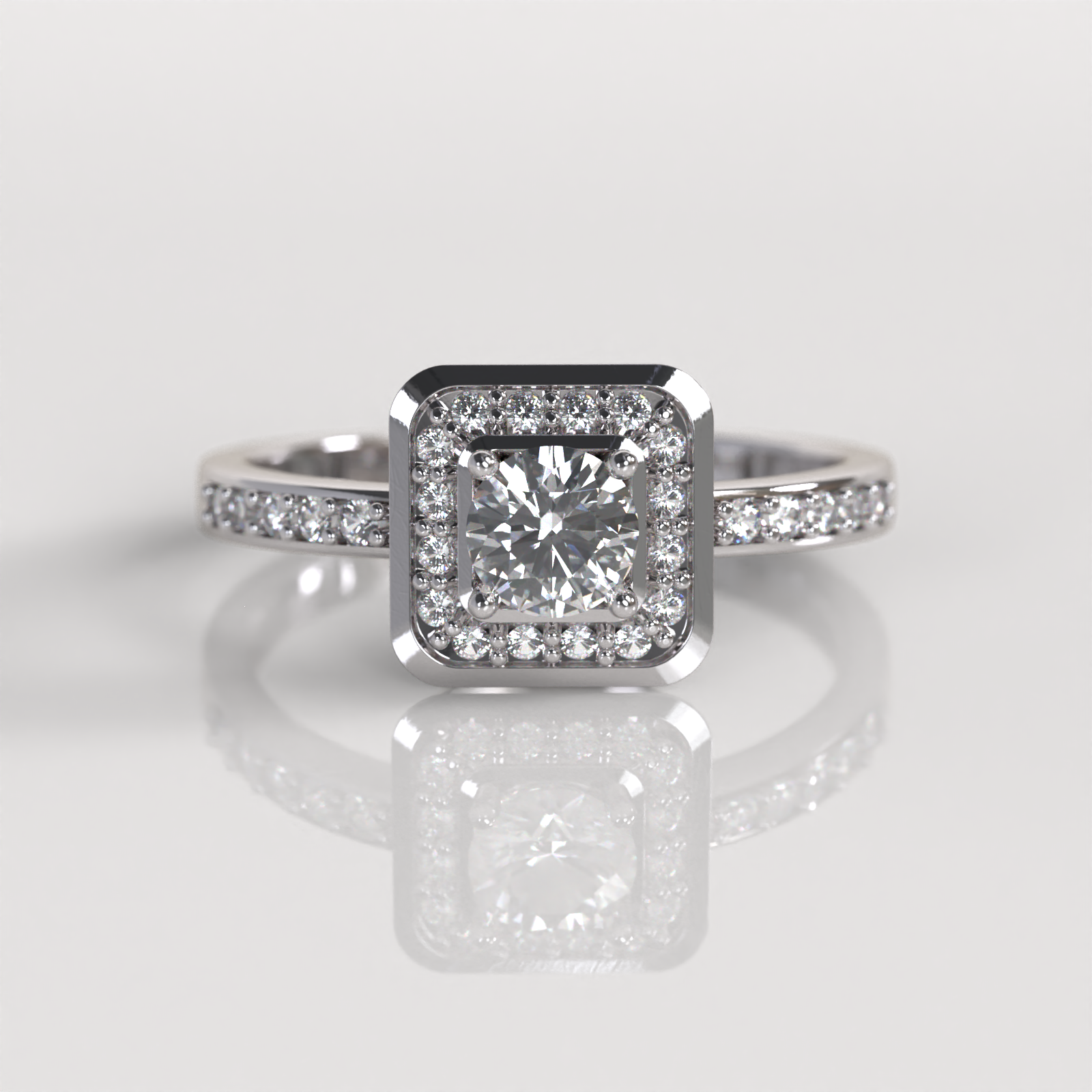 Anillo de Compromiso Chloe - Oro Blanco 18K