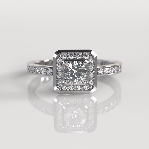 Anillo de Compromiso Chloe - Oro Blanco 18K