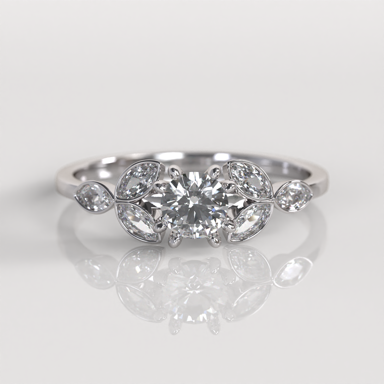 Anillo Vania - Oro Blanco 18K