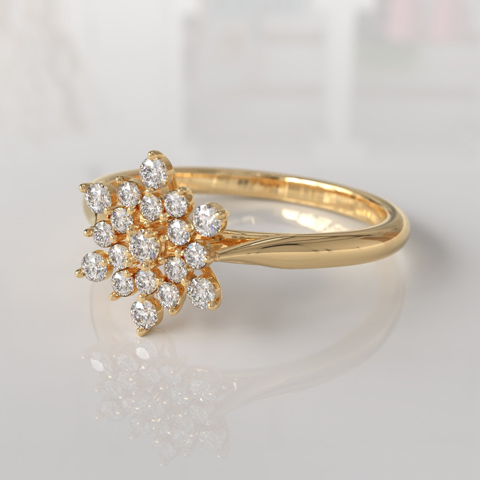 Anillo con Diamantes Minna - Oro Amarillo 18K