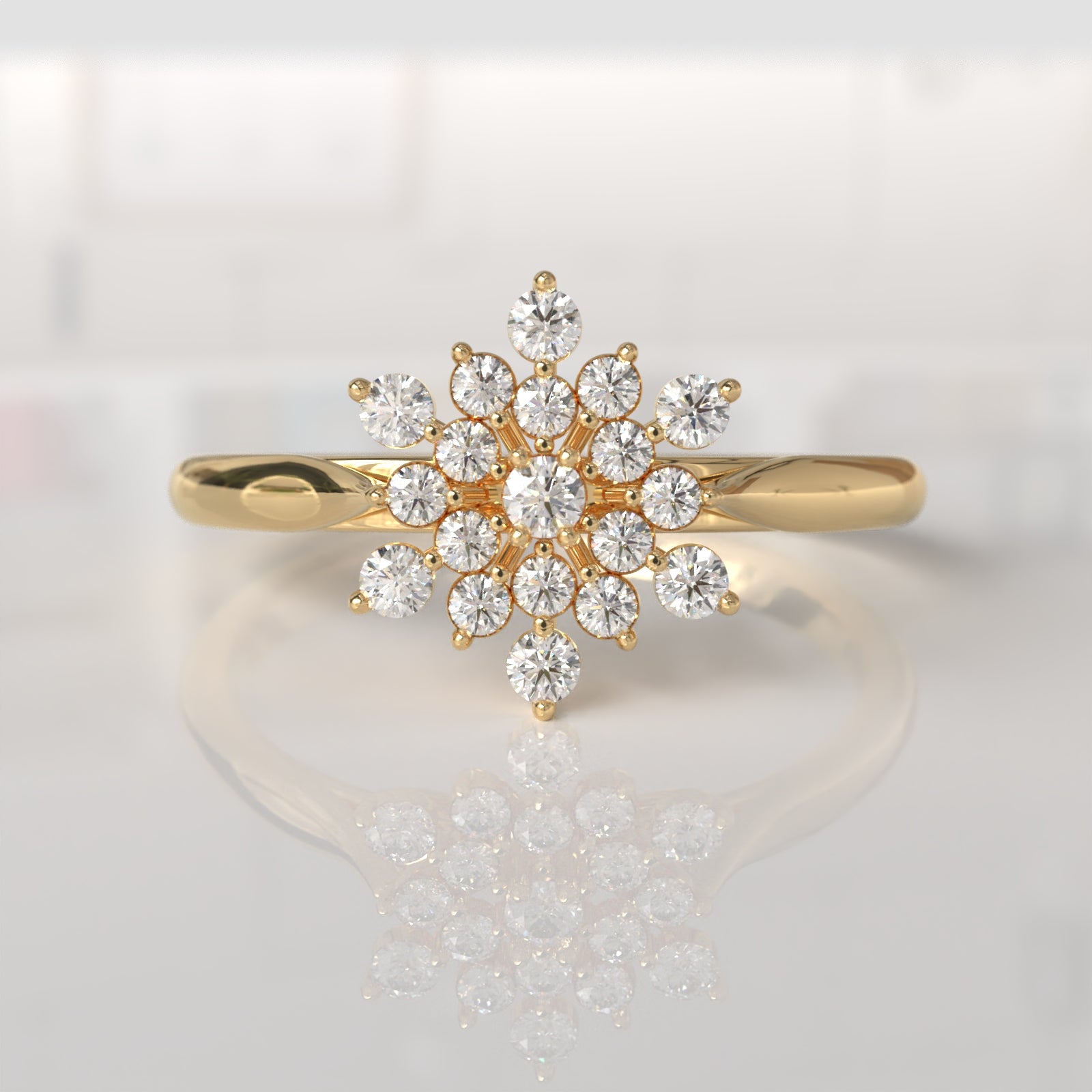 Anillo con Diamantes Minna - Oro Amarillo 18K
