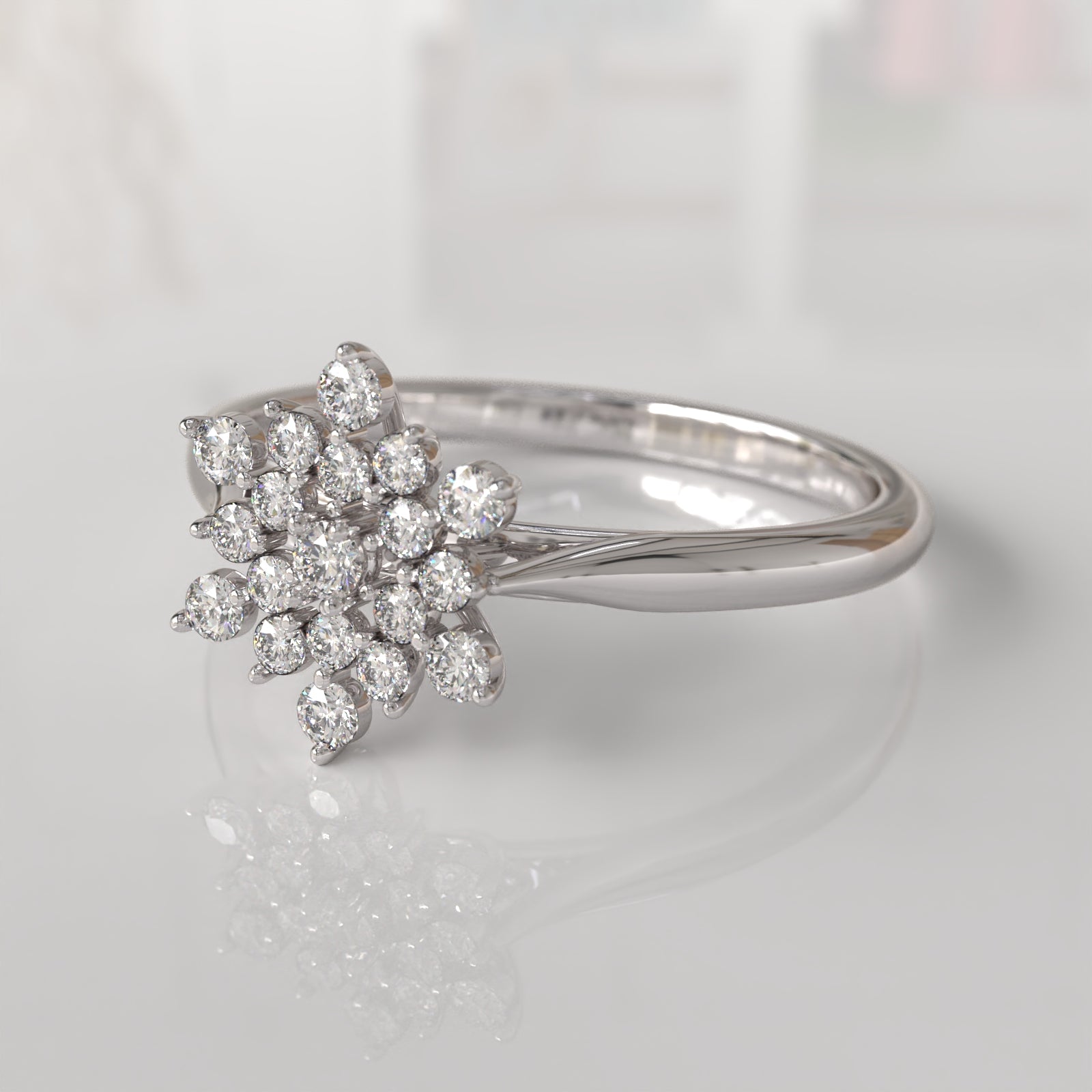 Anillo con Diamantes Minna - Oro Blanco 18K