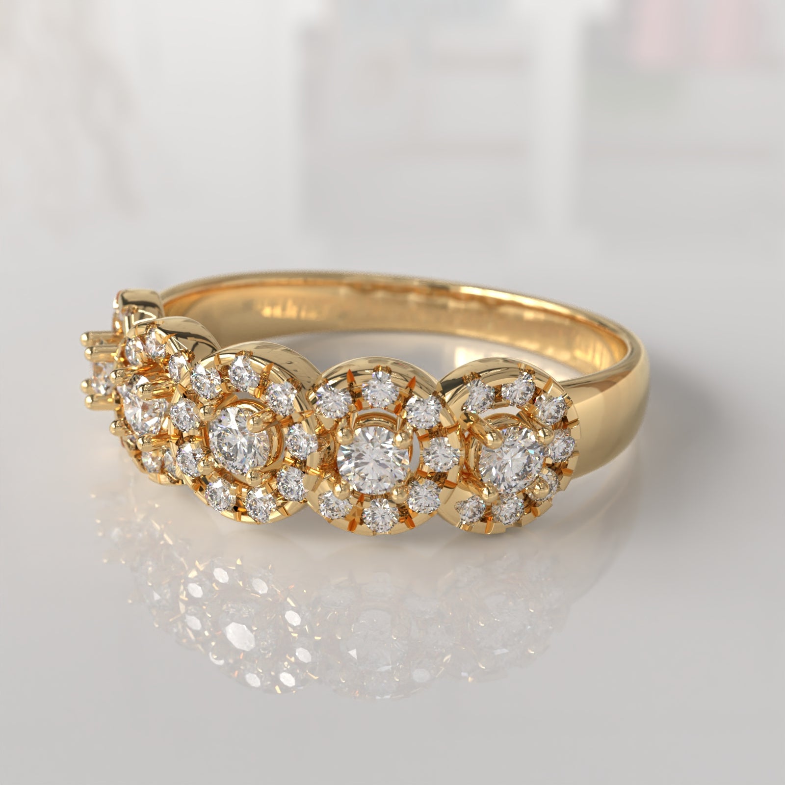 Anillo con Diamantes Felisa - Oro Amarillo 18K