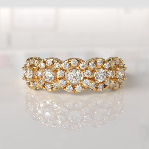 Anillo con Diamantes Felisa - Oro Amarillo 18K