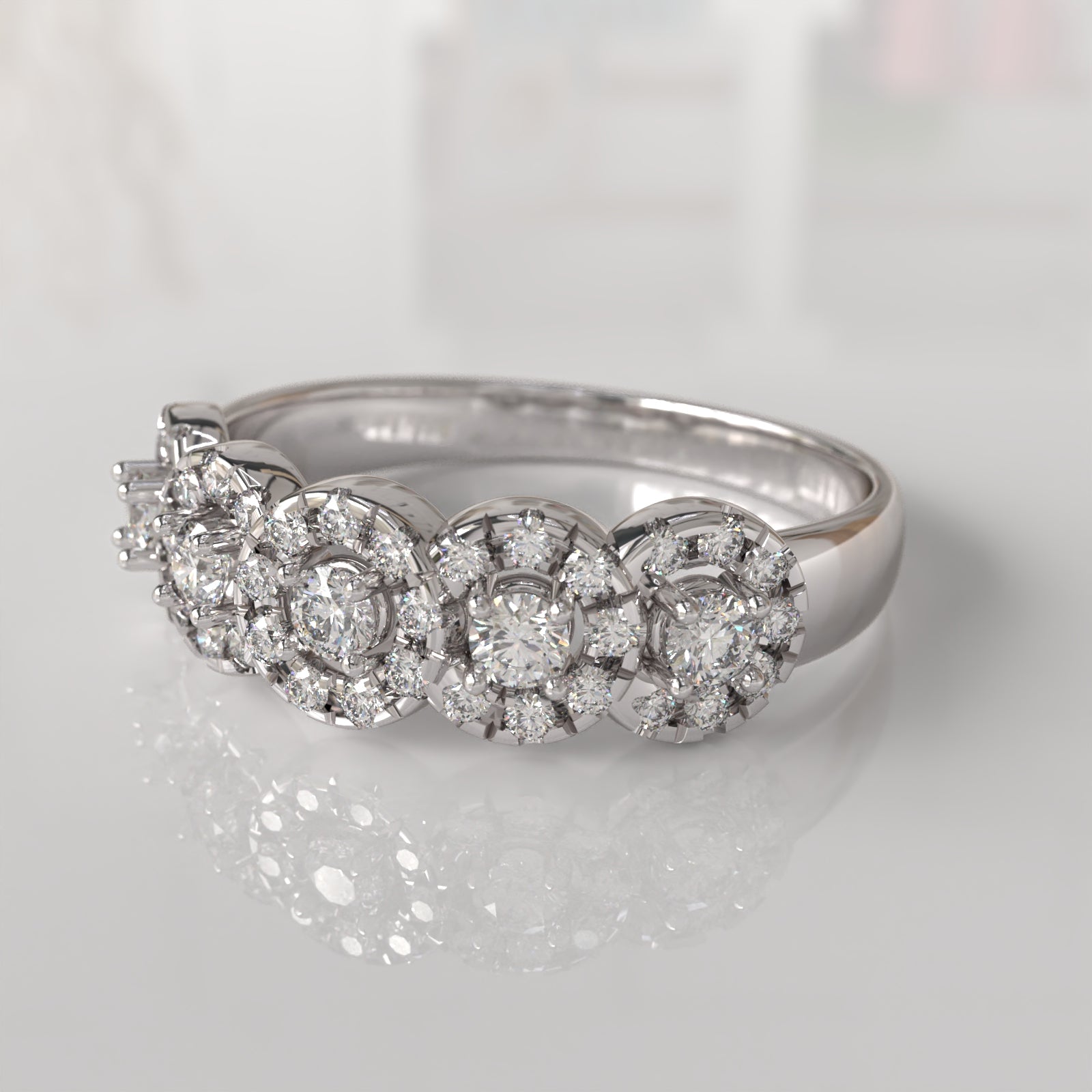 Anillo con Diamantes Felisa - Oro Blanco 18K