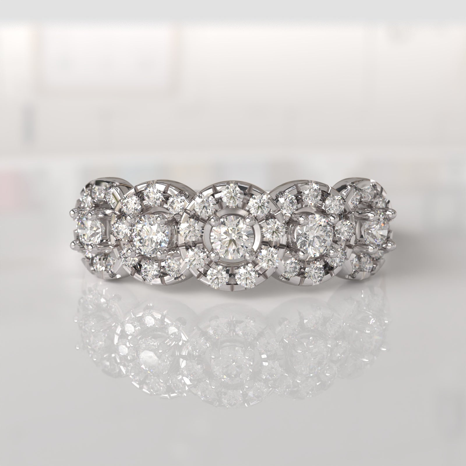 Anillo con Diamantes Felisa - Oro Blanco 18K