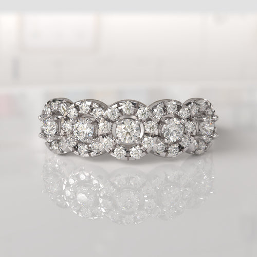 Anillo con Diamantes Felisa - Oro Blanco 18K