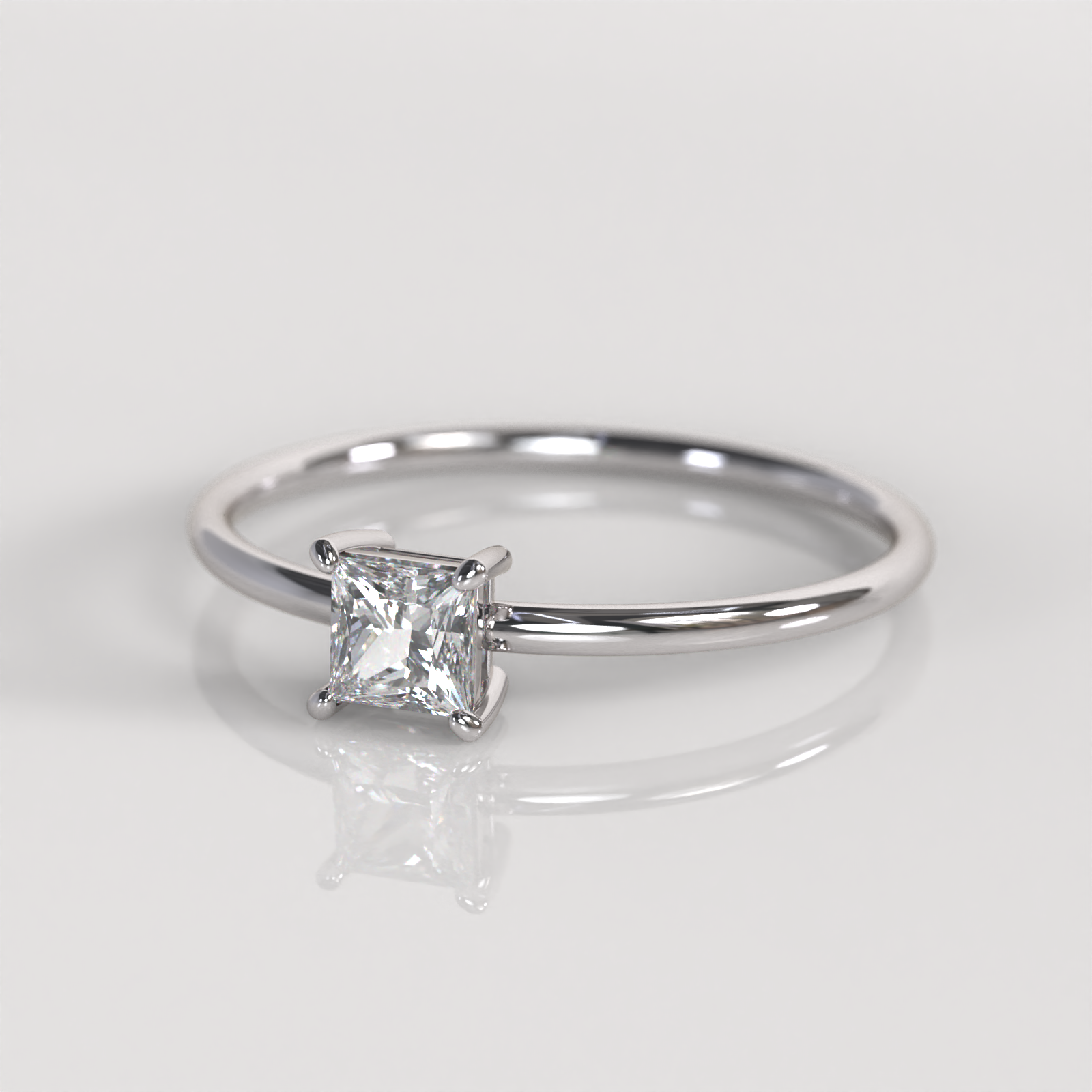 Anillo de Compromiso Kate - Oro Blanco 18K