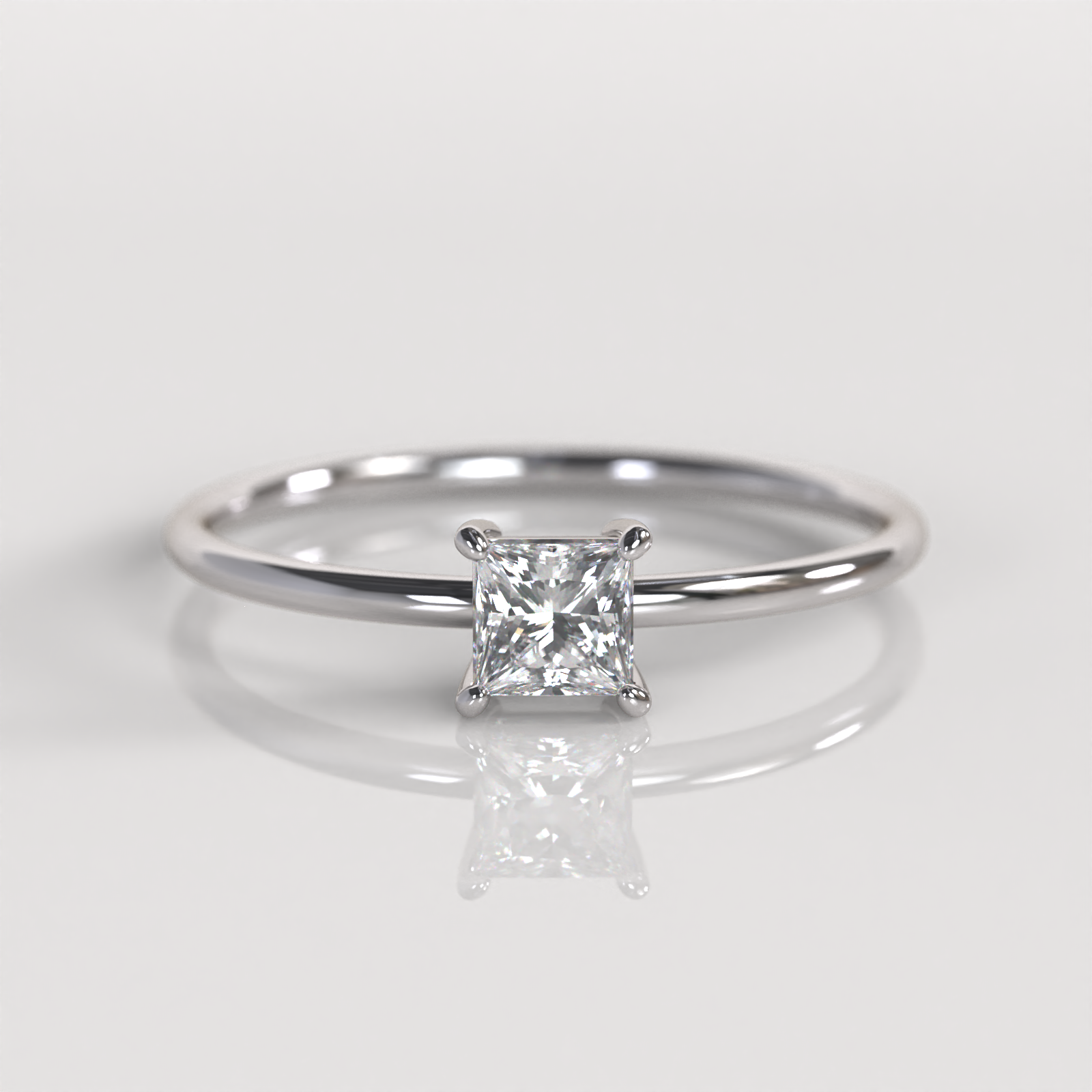 Anillo de Compromiso Kate - Oro Blanco 18K