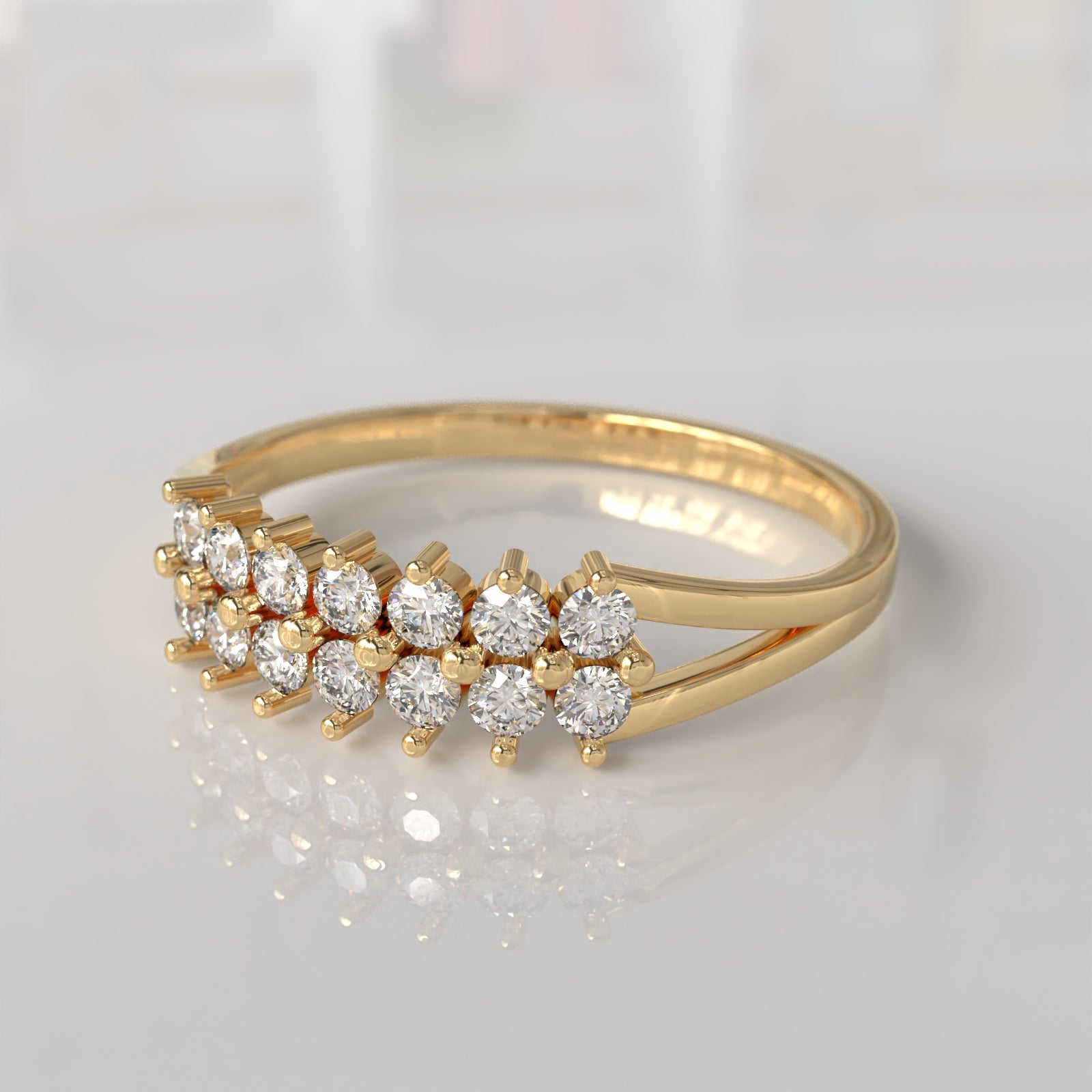 Anillo con Diamantes Jannis - Oro Amarillo 18K