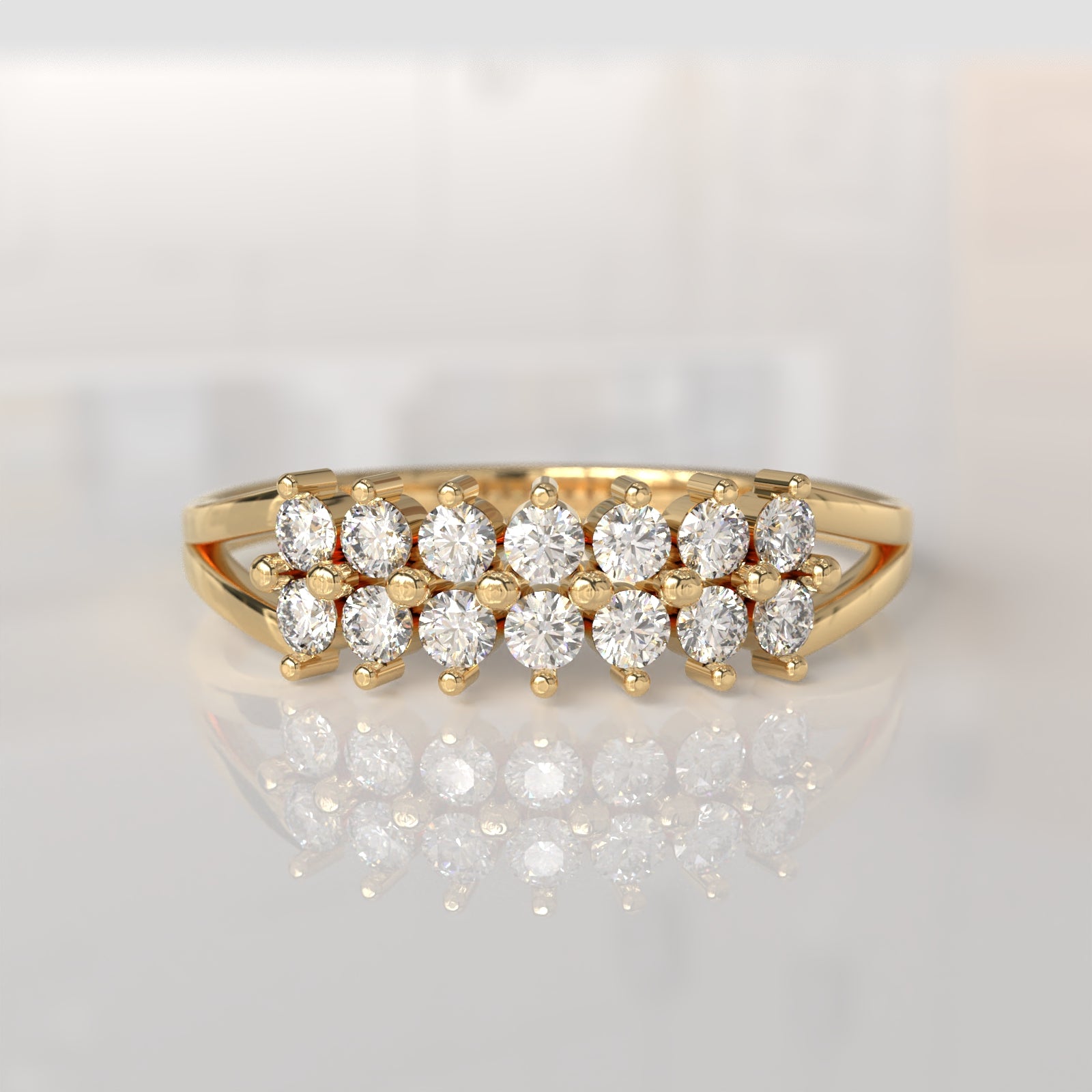 Anillo con Diamantes Jannis - Oro Amarillo 18K