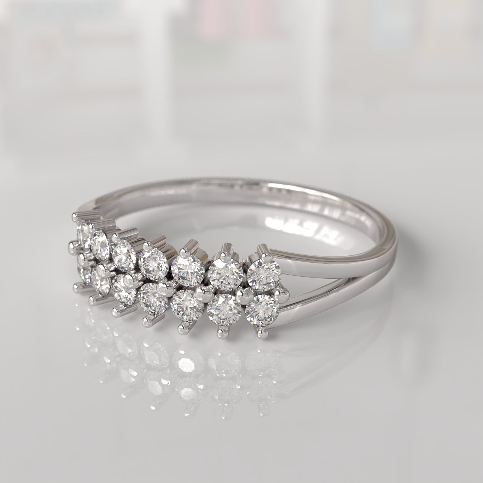 Anillo con Diamantes Jannis - Oro Blanco 18K