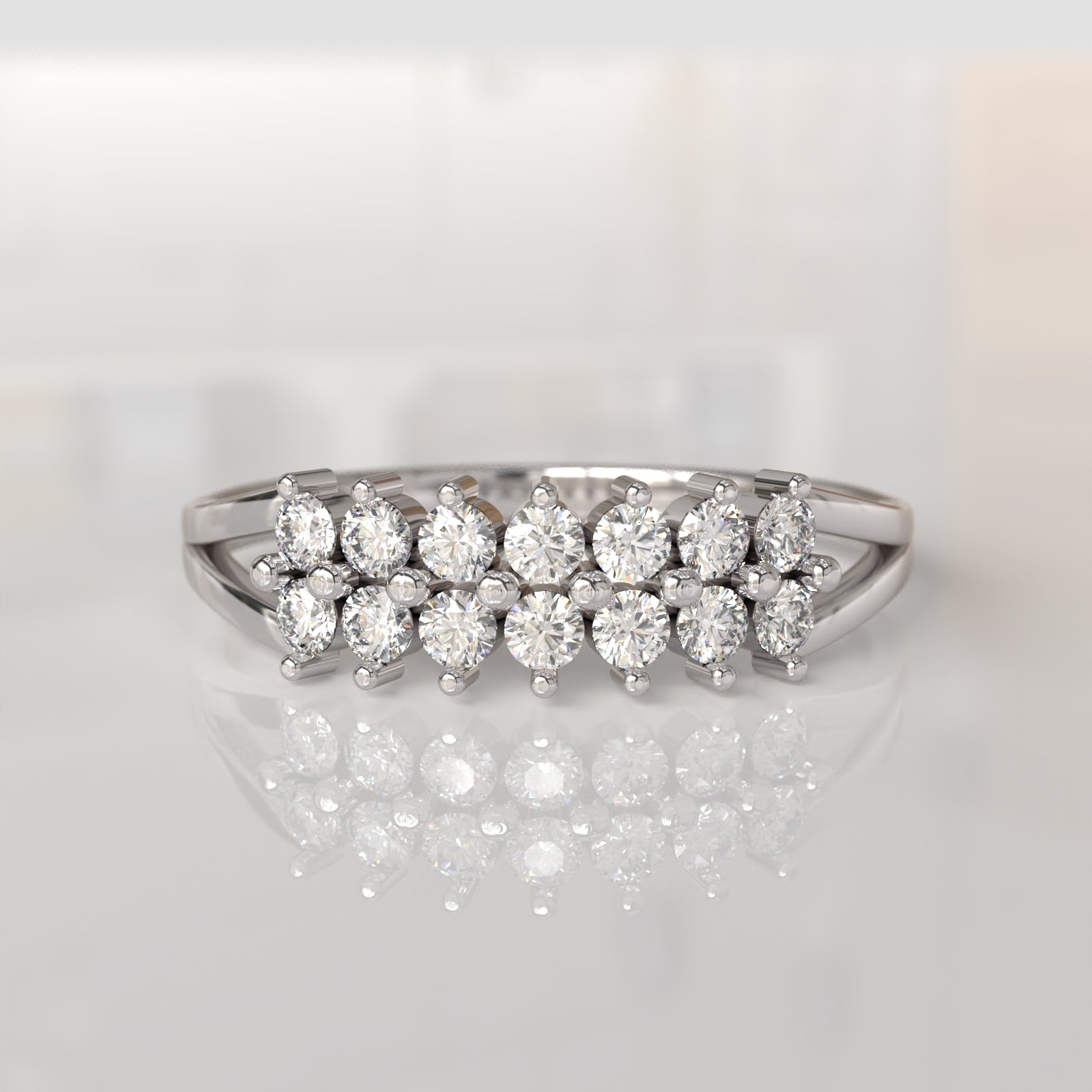 Anillo con Diamantes Jannis - Oro Blanco 18K