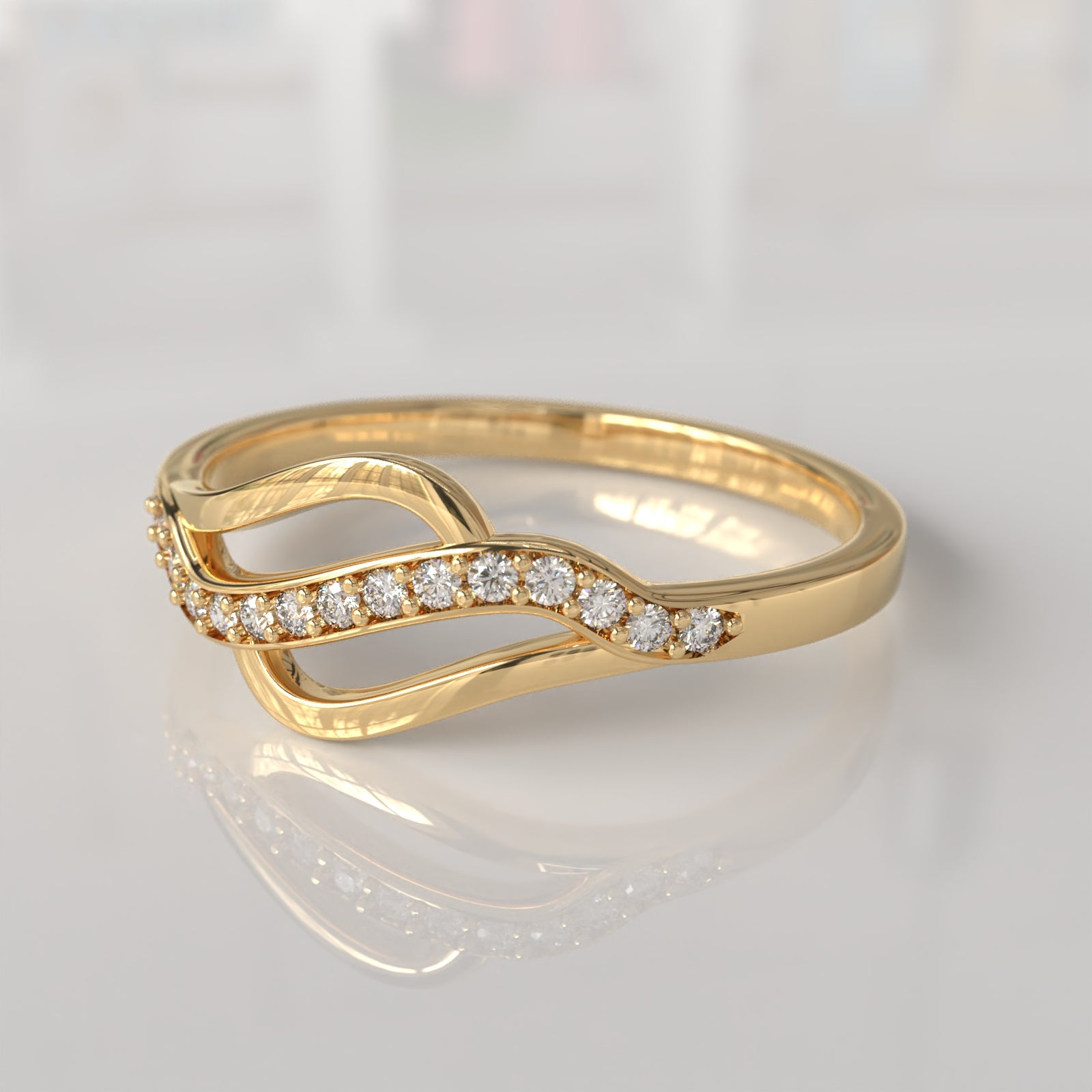 Anillo con Diamantes Naomi - Oro Amarillo 18K