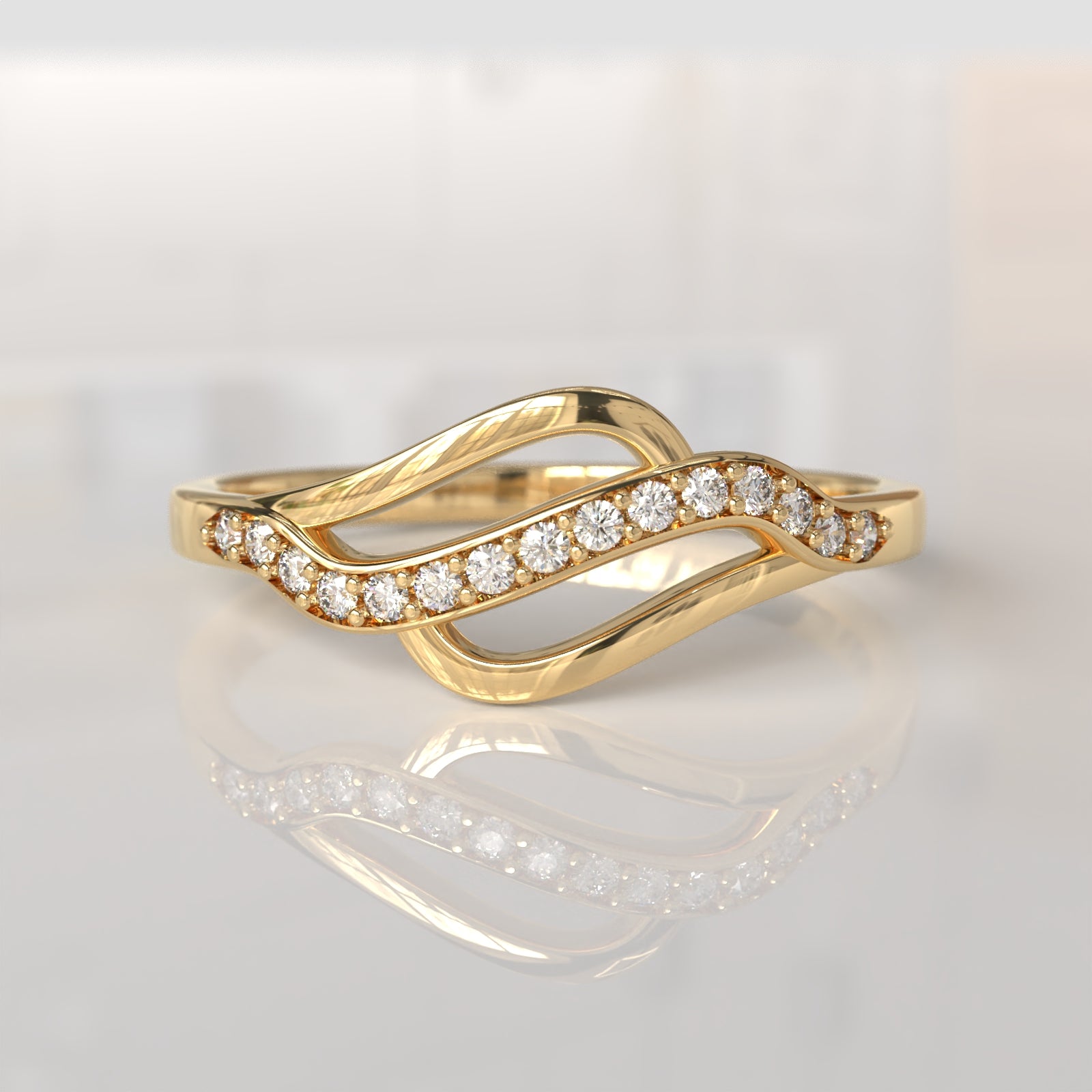 Anillo con Diamantes Naomi - Oro Amarillo 18K