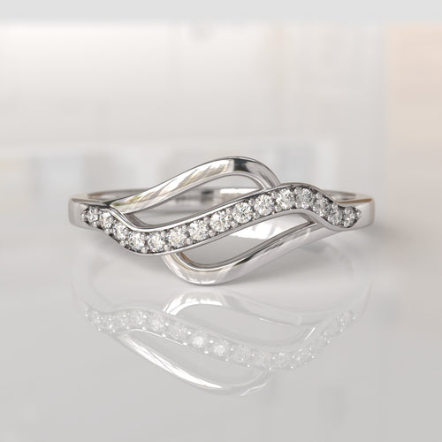 Anillo con Diamantes Naomi - Oro Blanco 18K