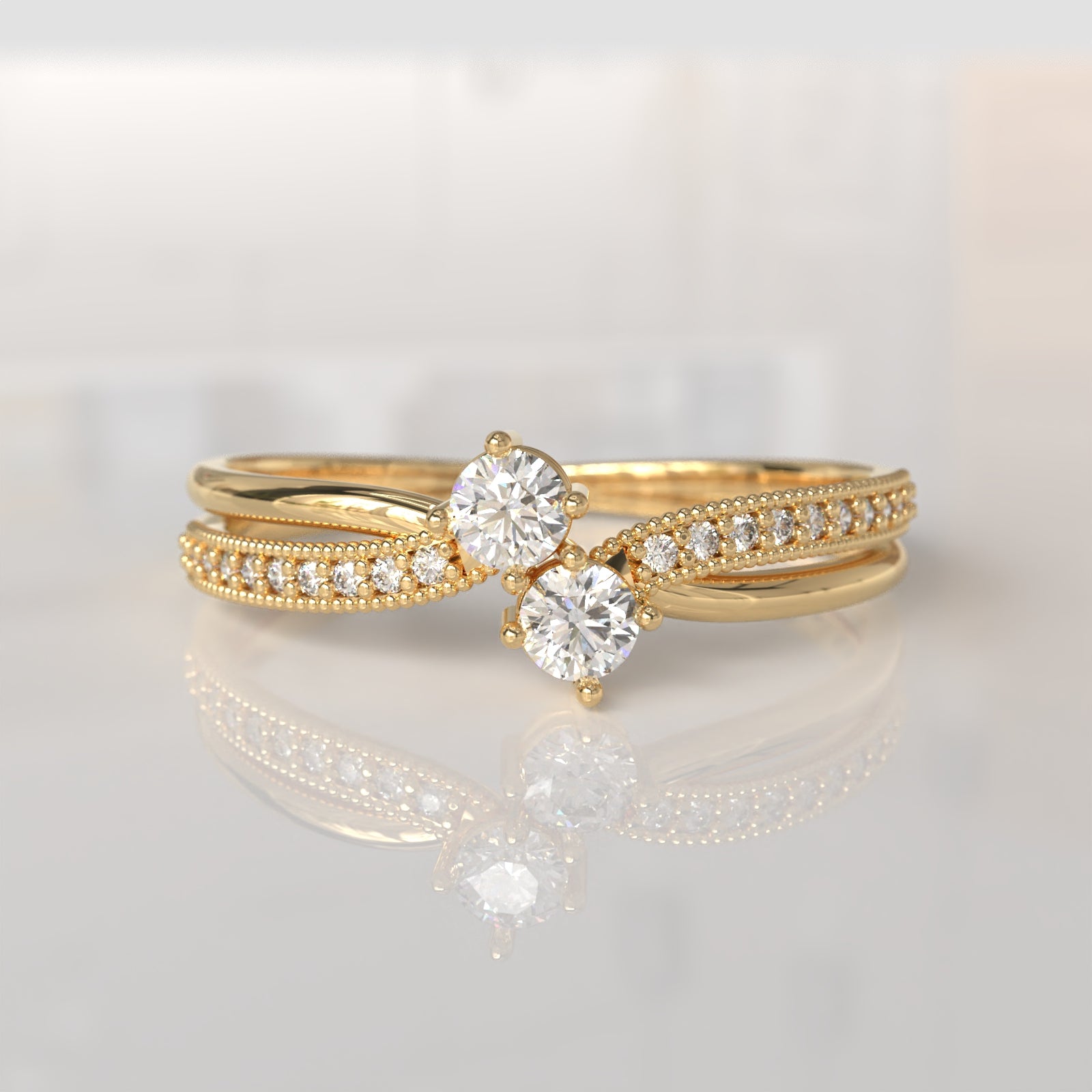 Anillo de Compromiso con Diamantes Mosse - Oro Amarillo 18K