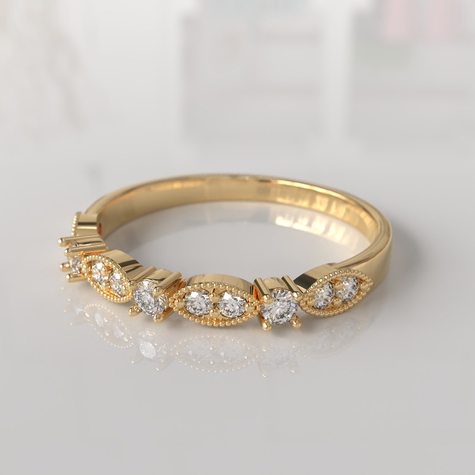 Anillo de Compromiso con Diamantes Alexa - Oro Amarillo 18K