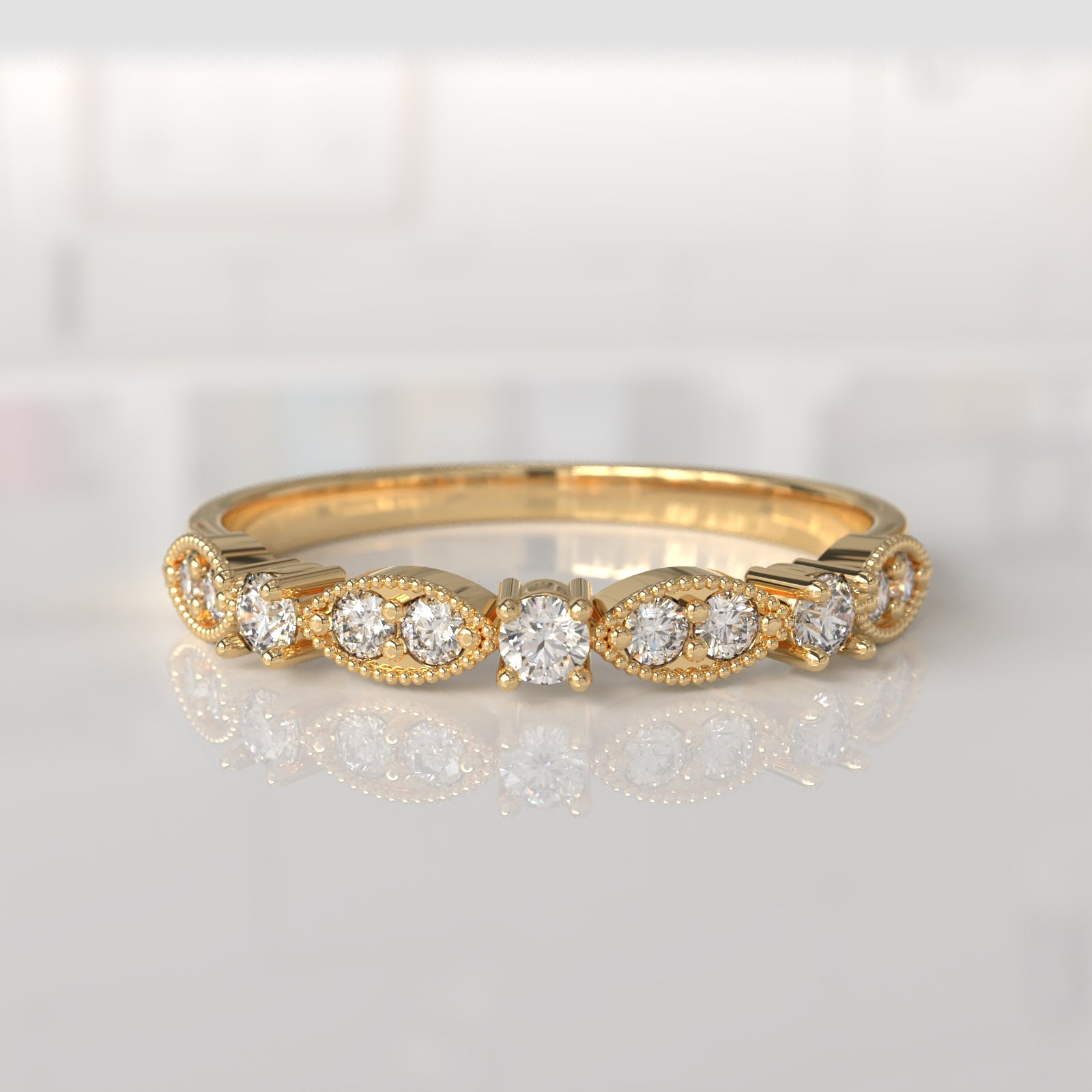 Anillo de Compromiso con Diamantes Alexa - Oro Amarillo 18K