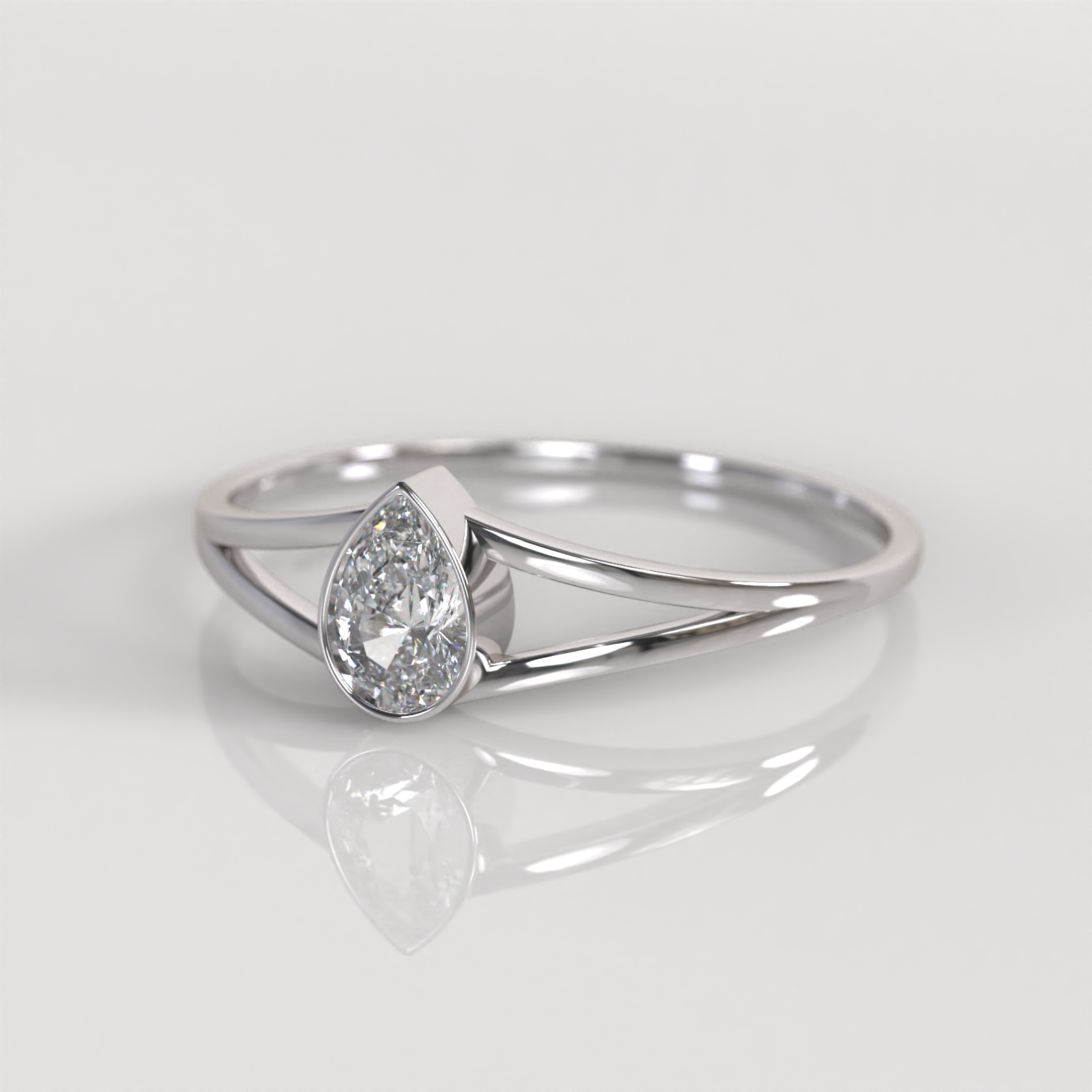 Anillo de Compromiso Goccia - Oro Blanco 18K