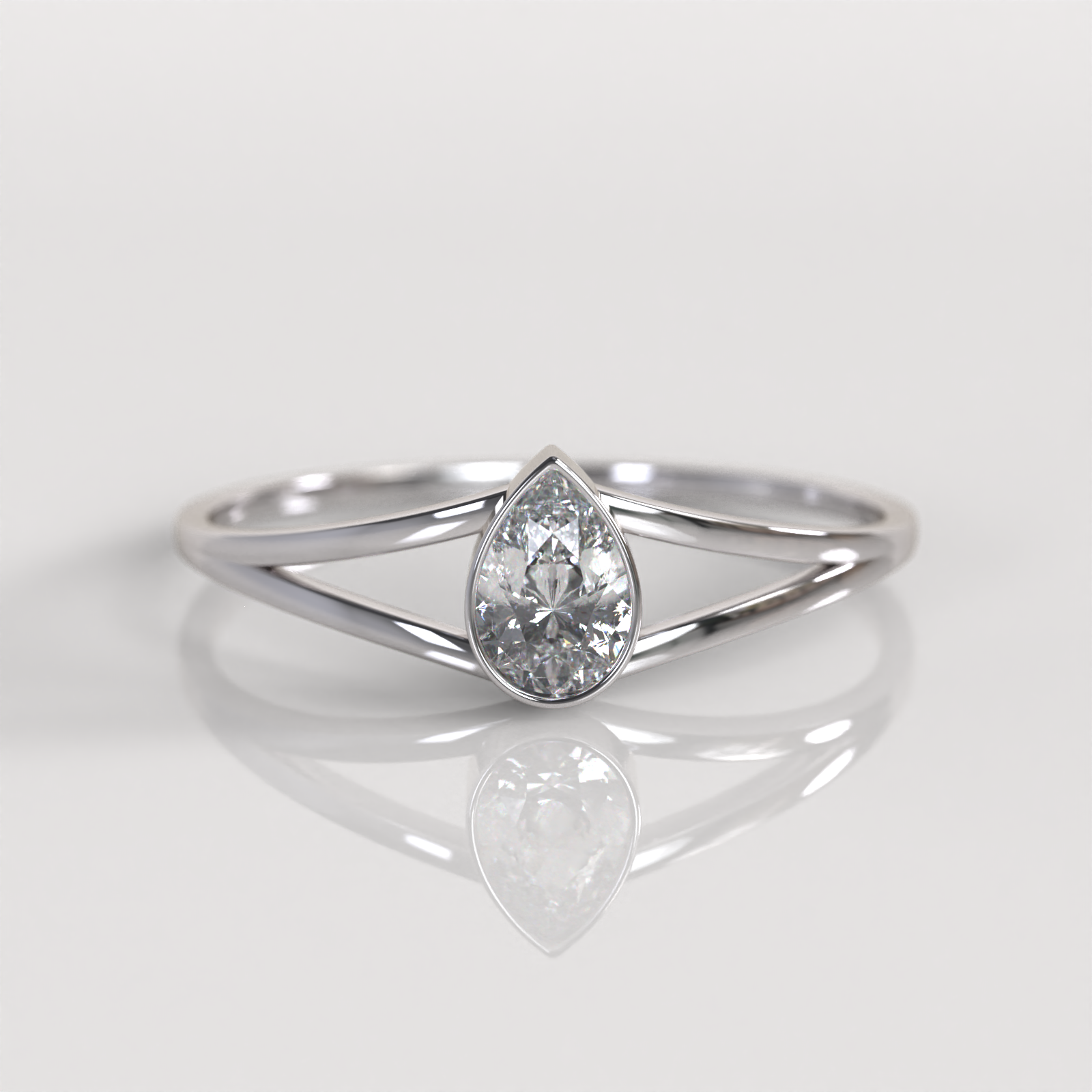 Anillo de Compromiso Goccia - Oro Blanco 18K