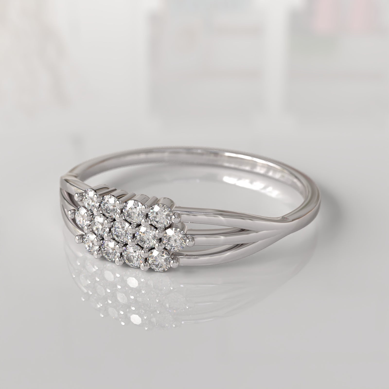 Anillo con Diamantes Conssani - Oro Blanco 18K