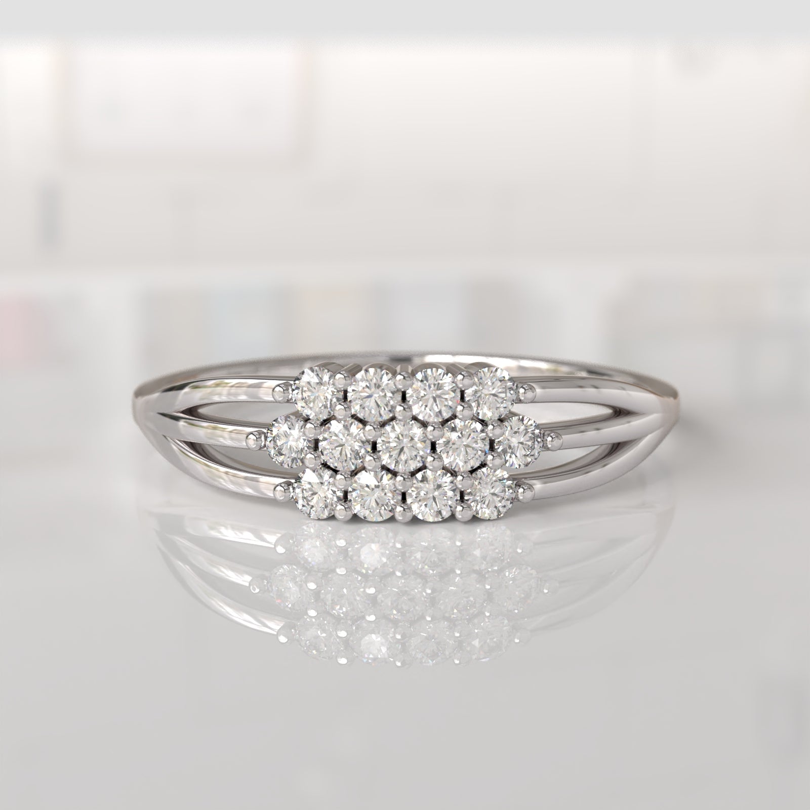 Anillo con Diamantes Conssani - Oro Blanco 18K