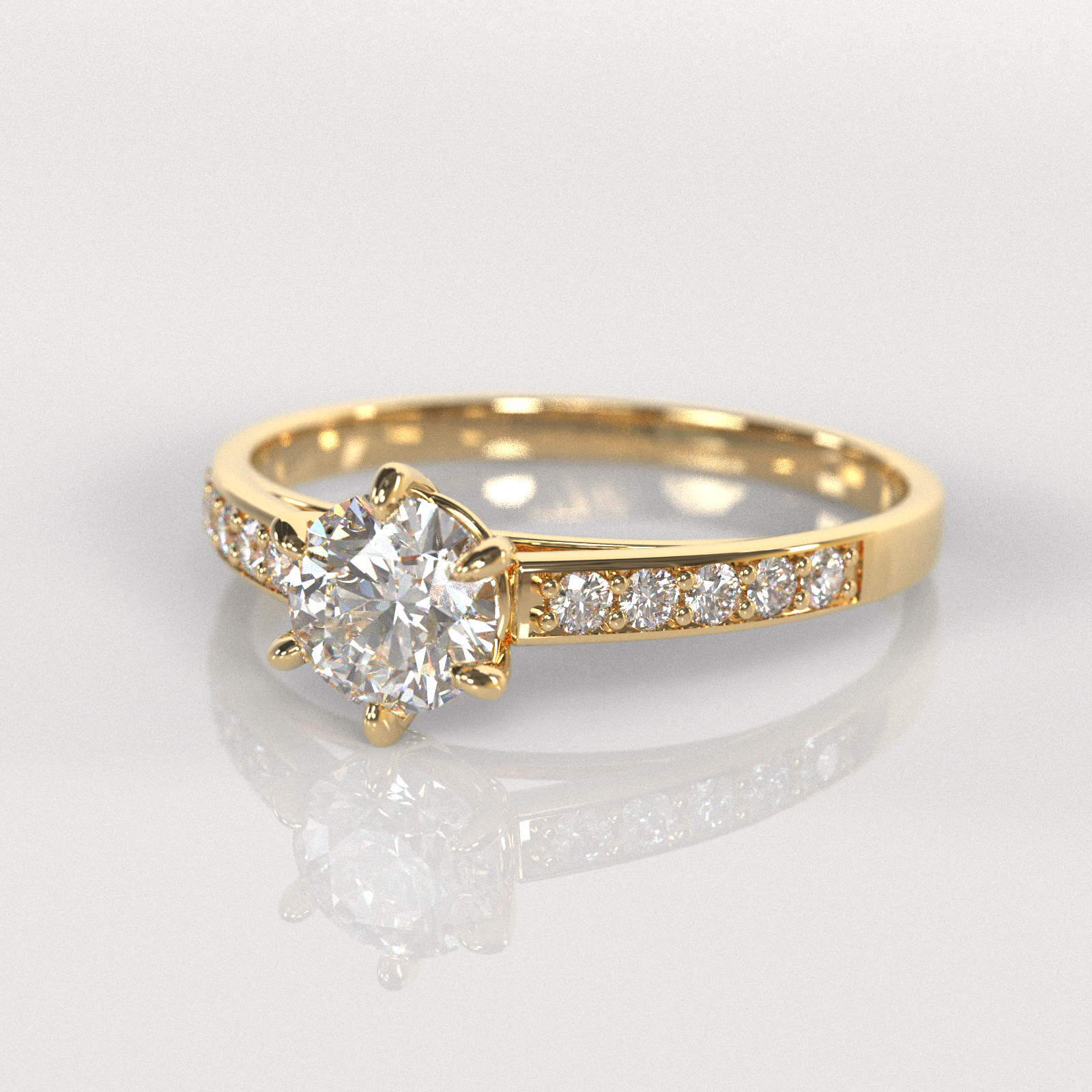 Anillo de Compromiso Georgia - Oro Amarillo 18K