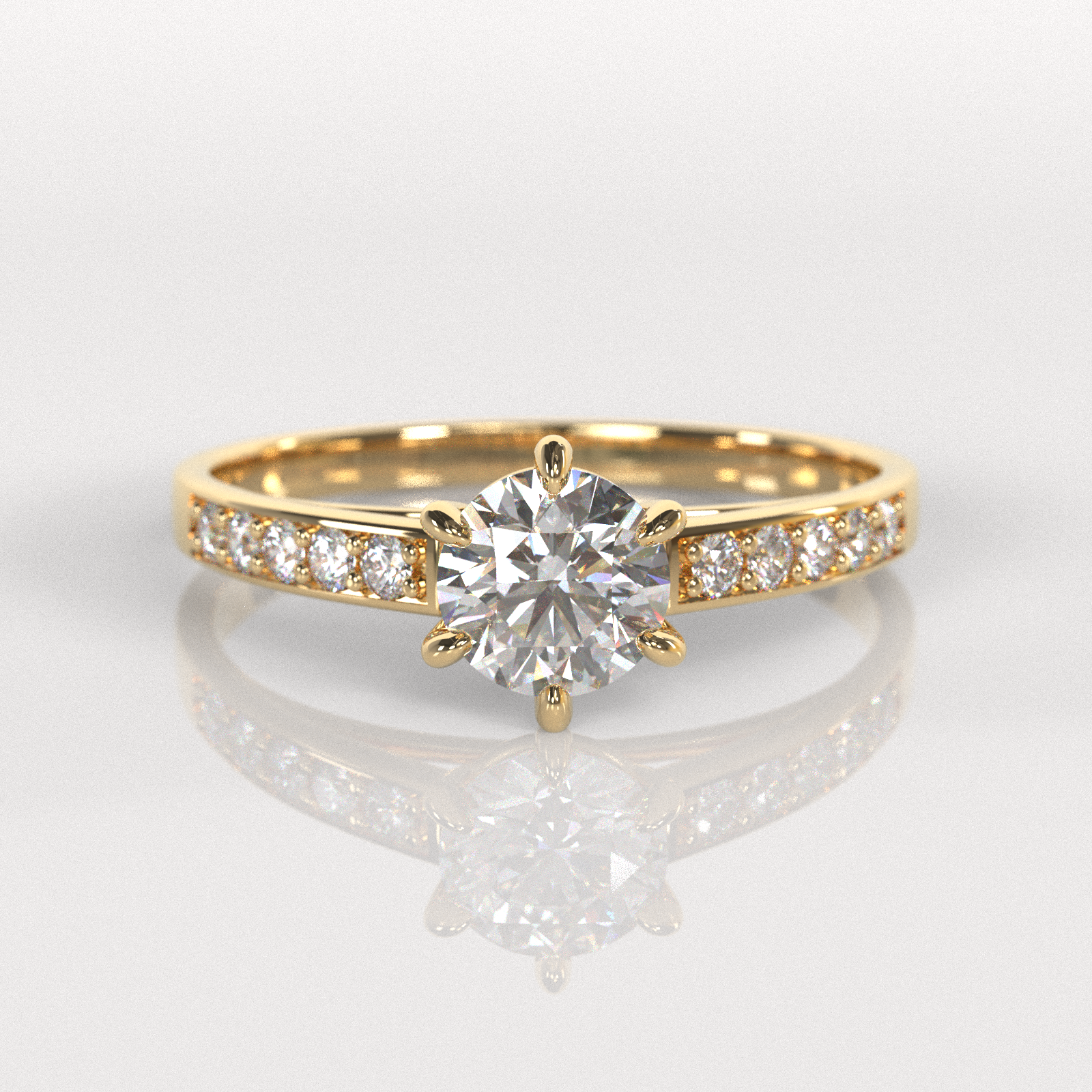 Anillo de Compromiso Georgia - Oro Amarillo 18K