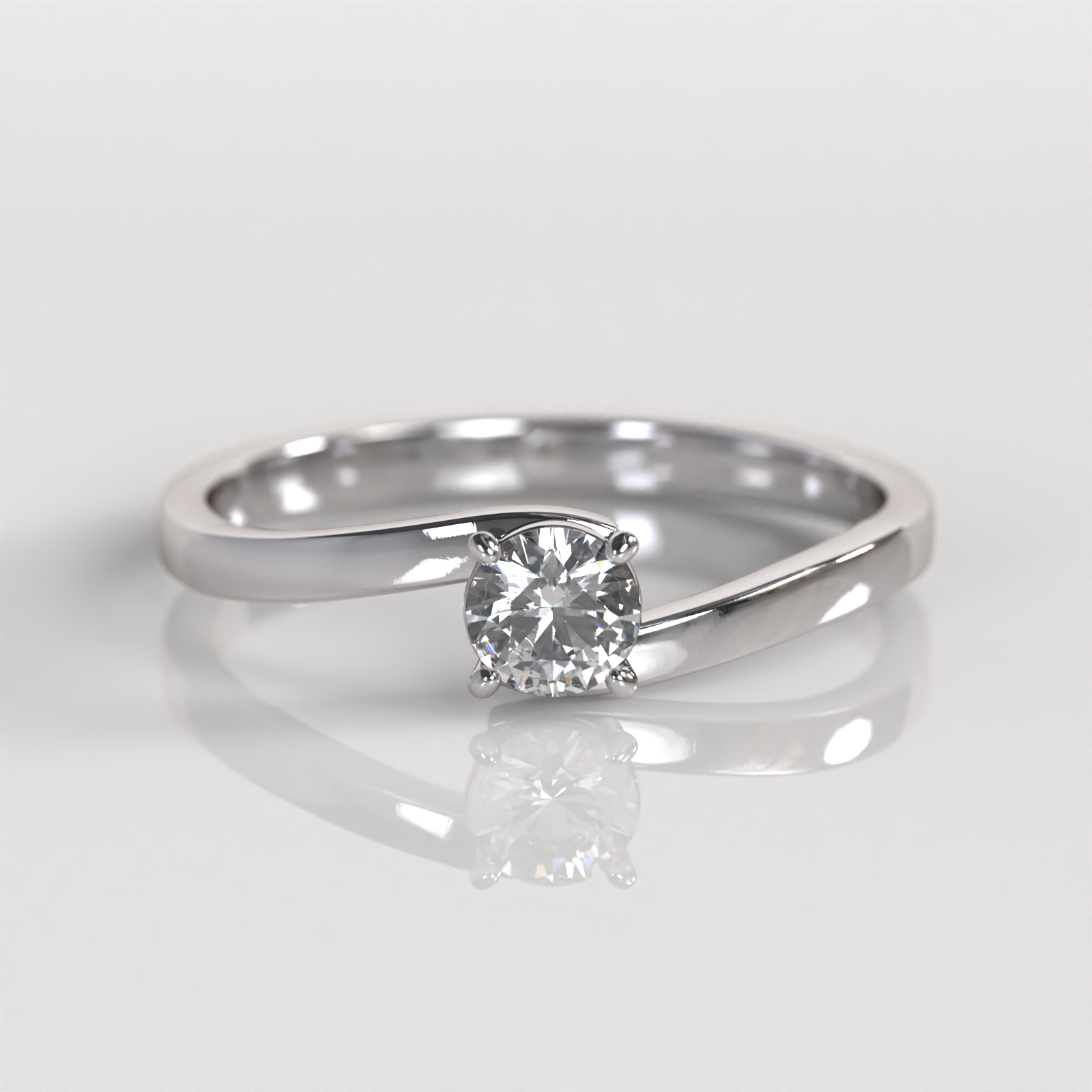 Anillo de Compromiso Belina - Oro Blanco 18K
