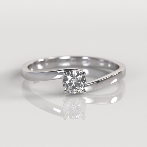 Anillo de Compromiso Belina - Oro Blanco 18K