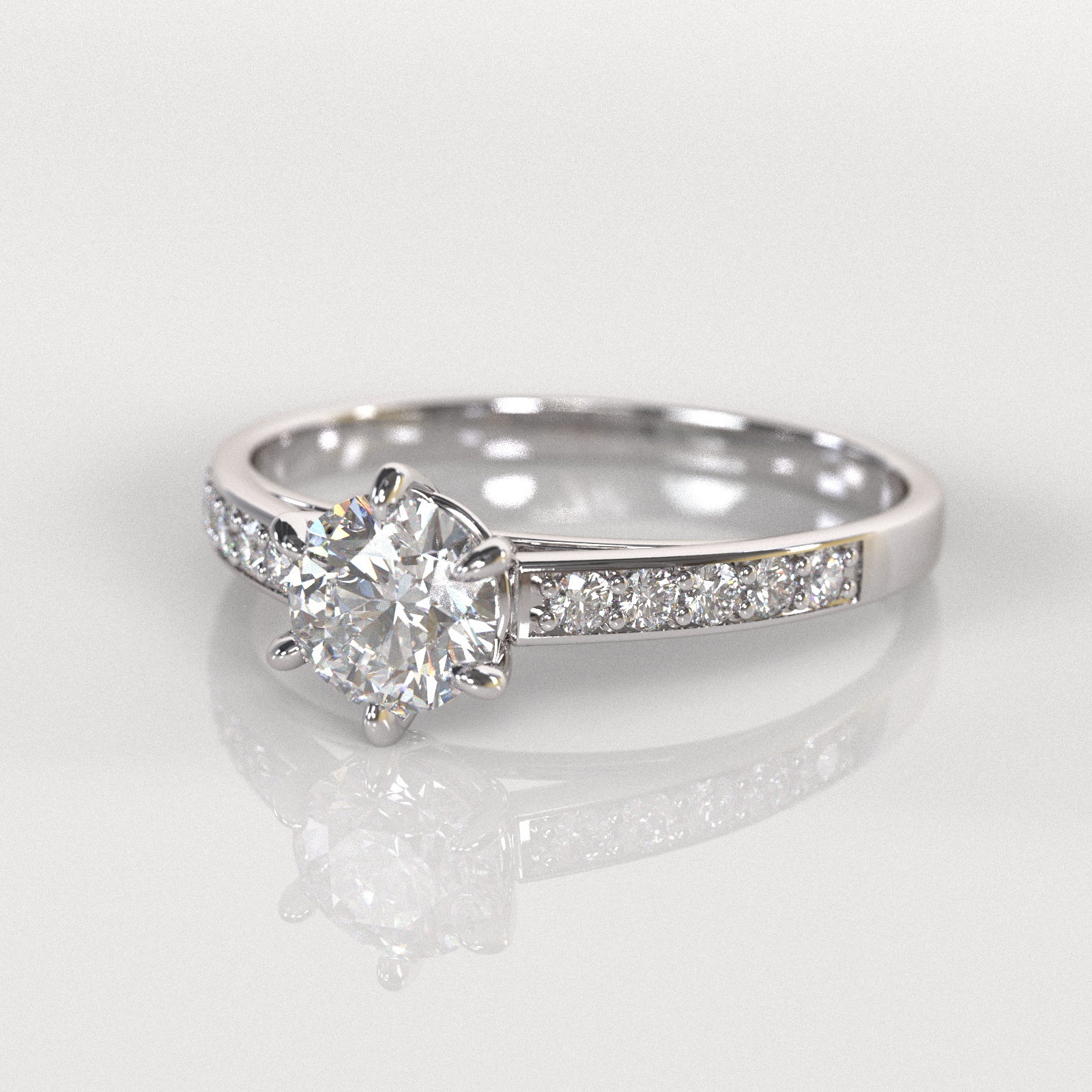 Anillo de Compromiso Georgia - Oro Blanco 18K