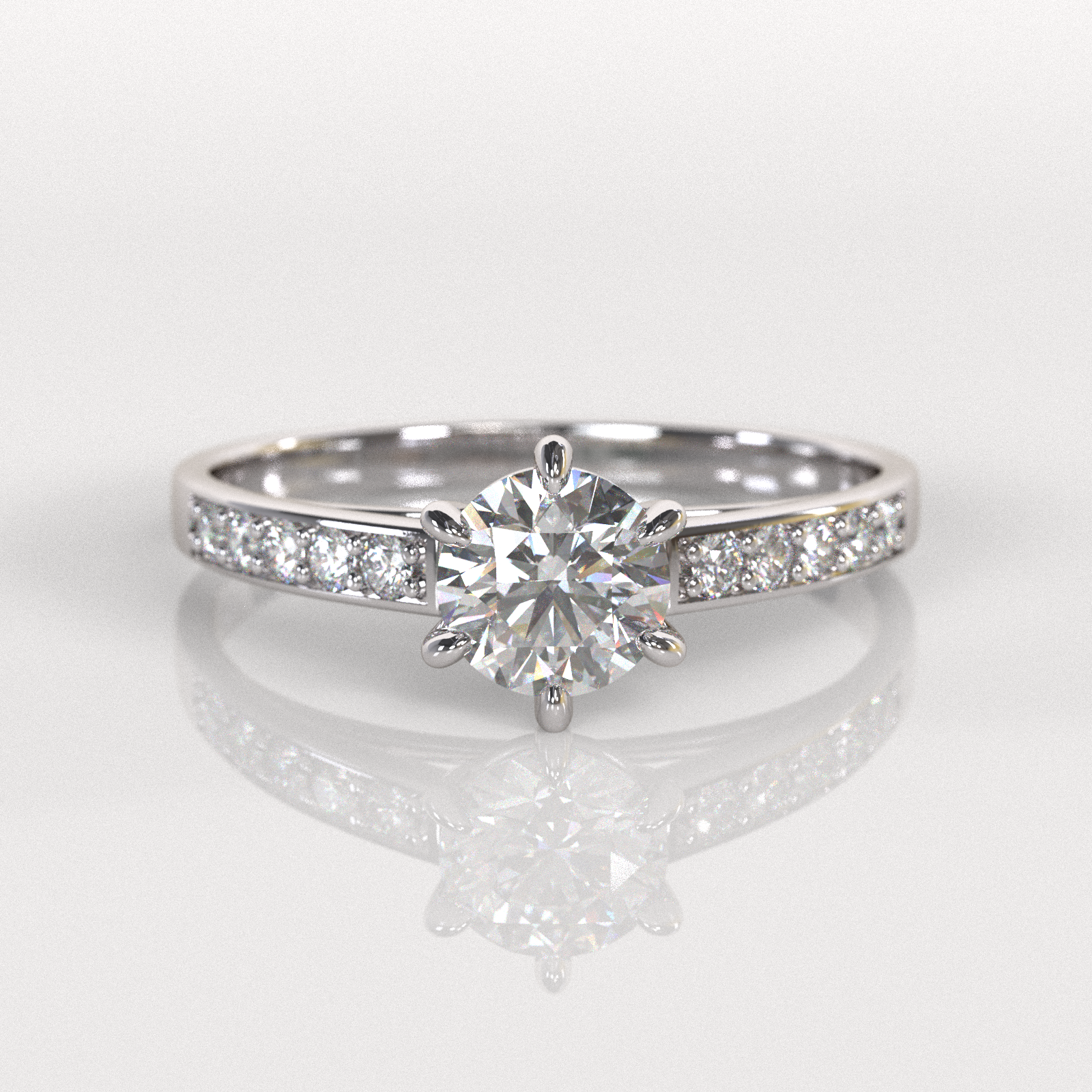 Anillo de Compromiso Georgia - Oro Blanco 18K
