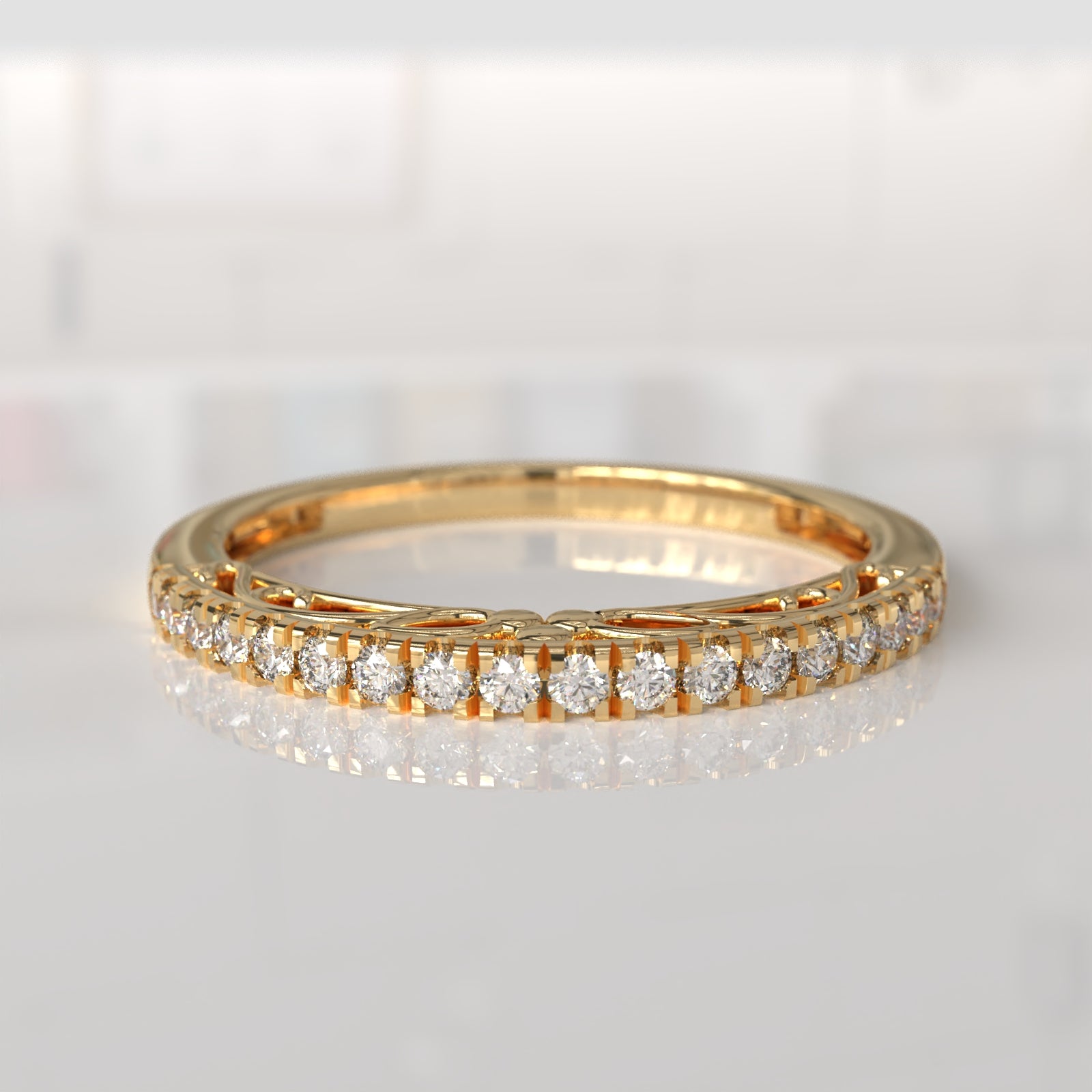 Anillo de Compromiso con Diamantes Isolde - Oro Amarillo 18K