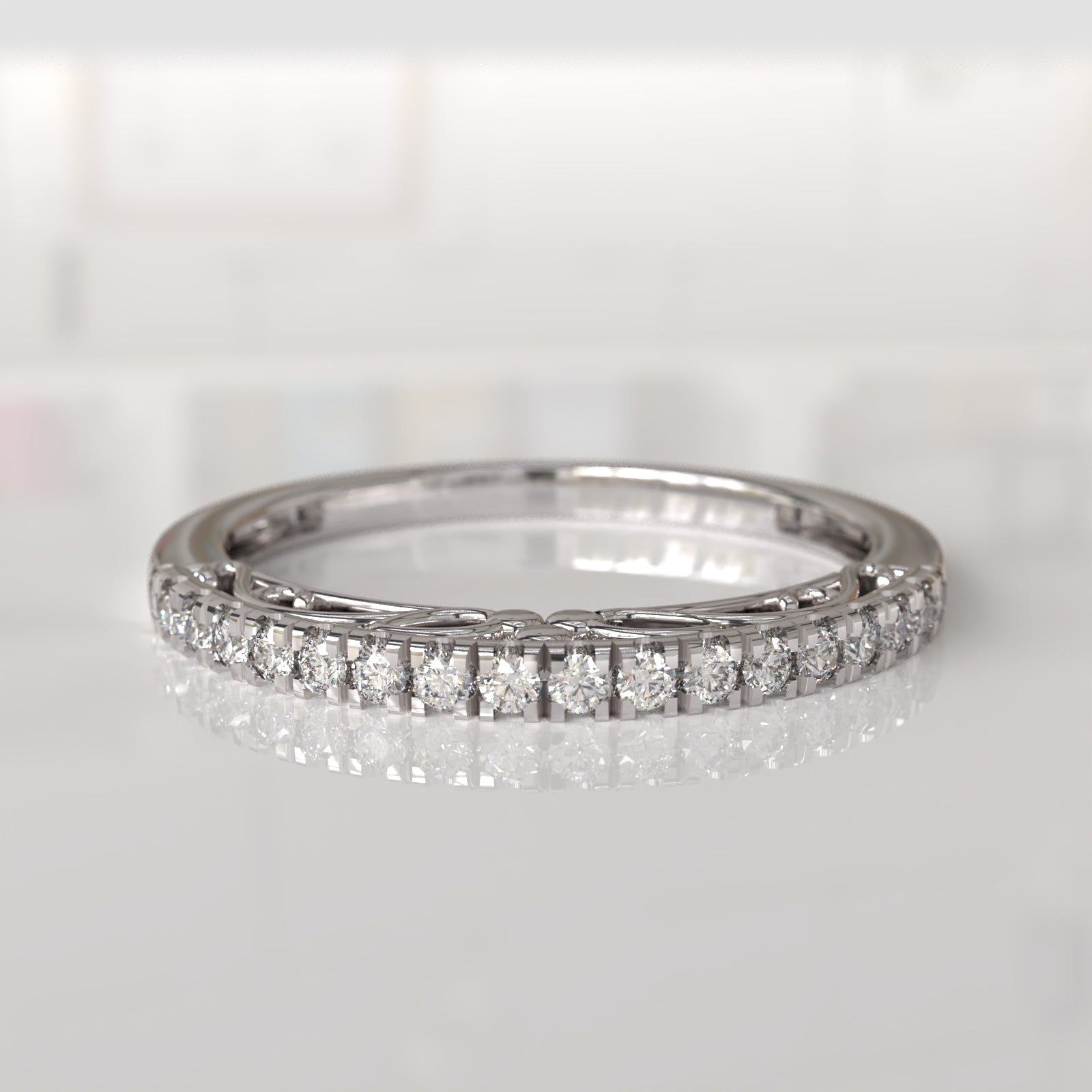 Anillo de Compromiso con Diamantes Isolde - Oro Blanco 18K