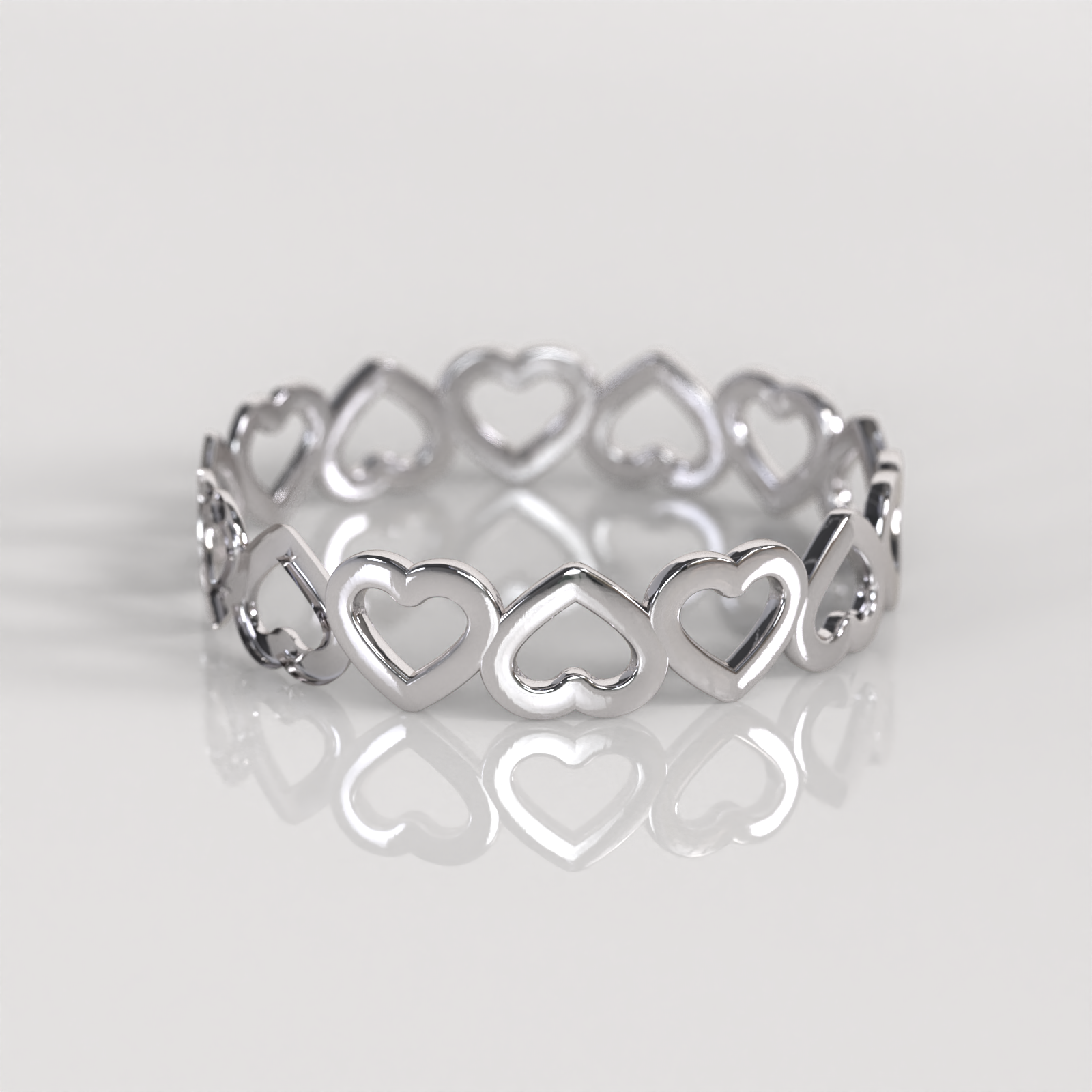 Anillo Corazón Sinfín - Oro Blanco 18K