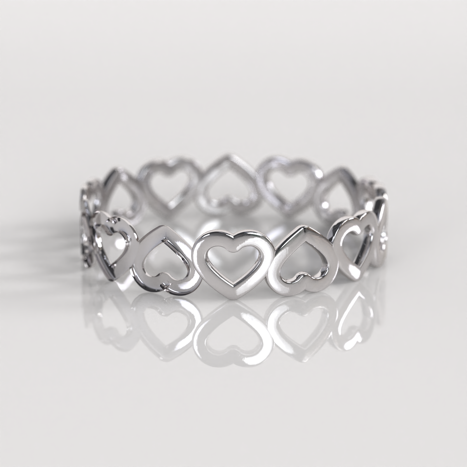 Anillo Corazón Sinfín - Oro Blanco 18K