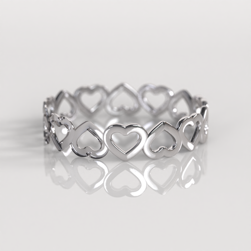 Anillo Corazón Sinfín - Oro Blanco 18K