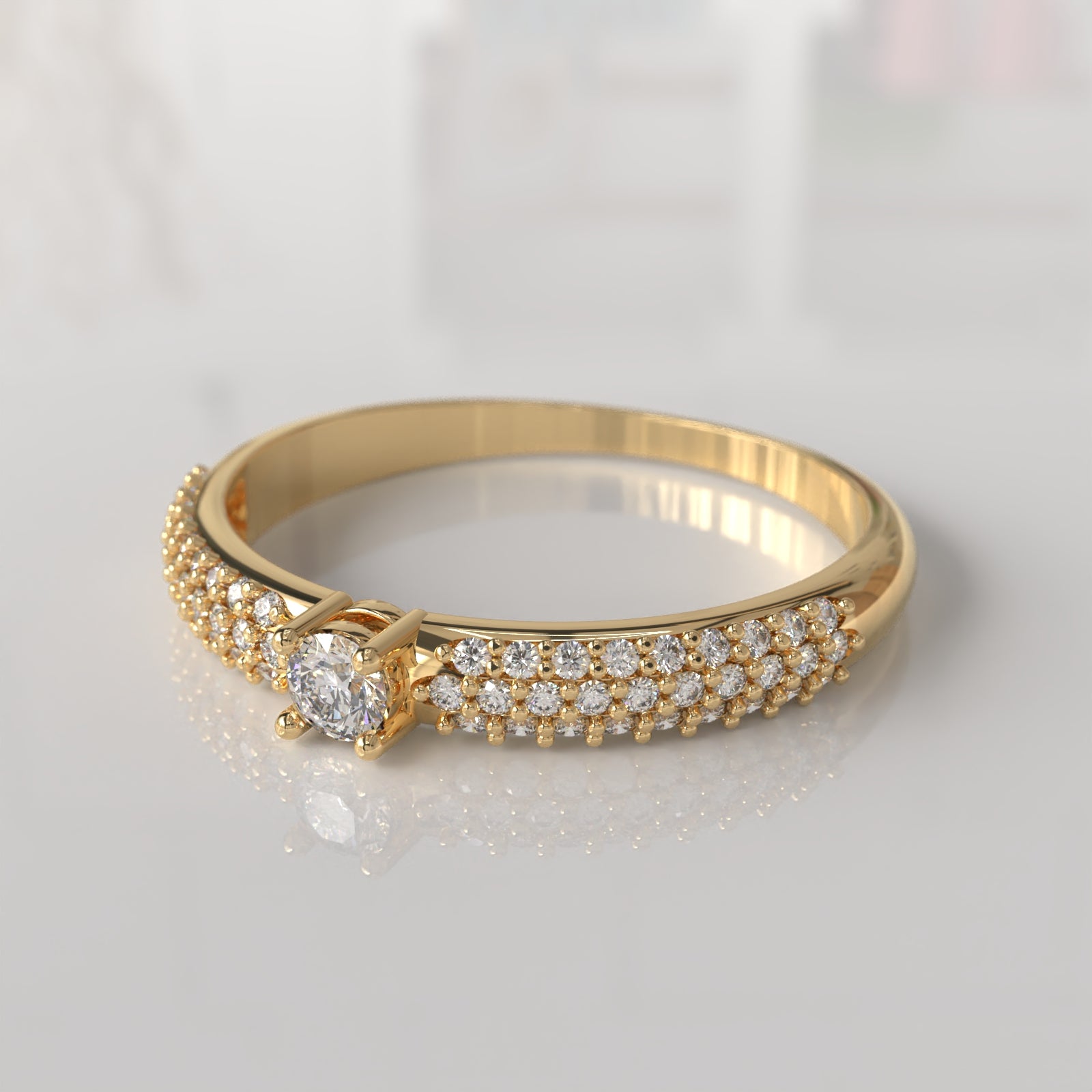 Anillo de Compromiso con Diamantes Lyla - Oro Amarillo 18K