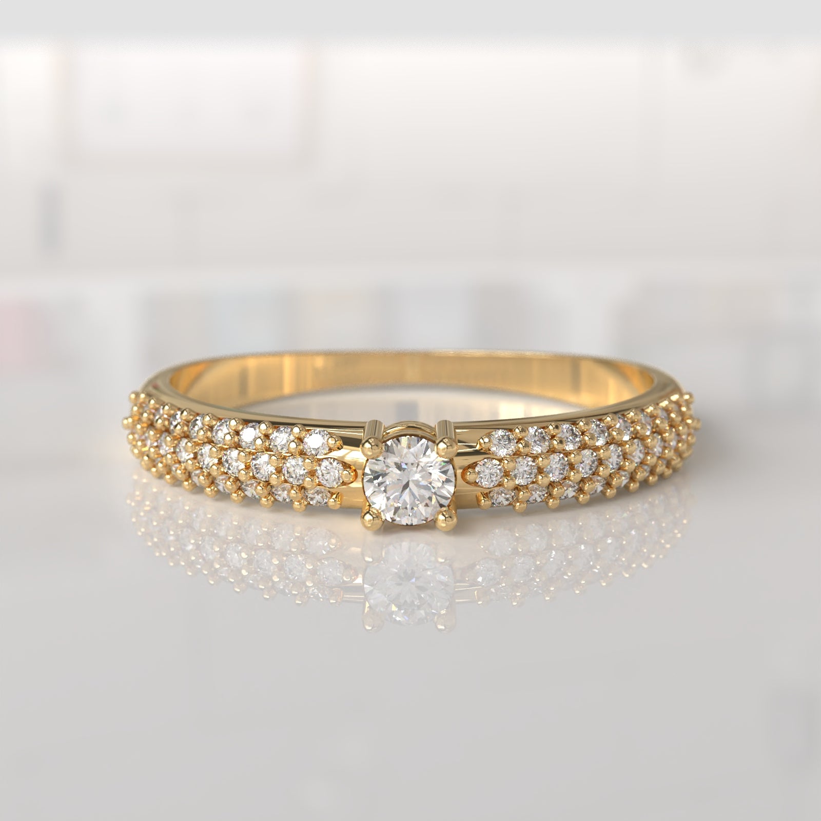 Anillo de Compromiso con Diamantes Lyla - Oro Amarillo 18K