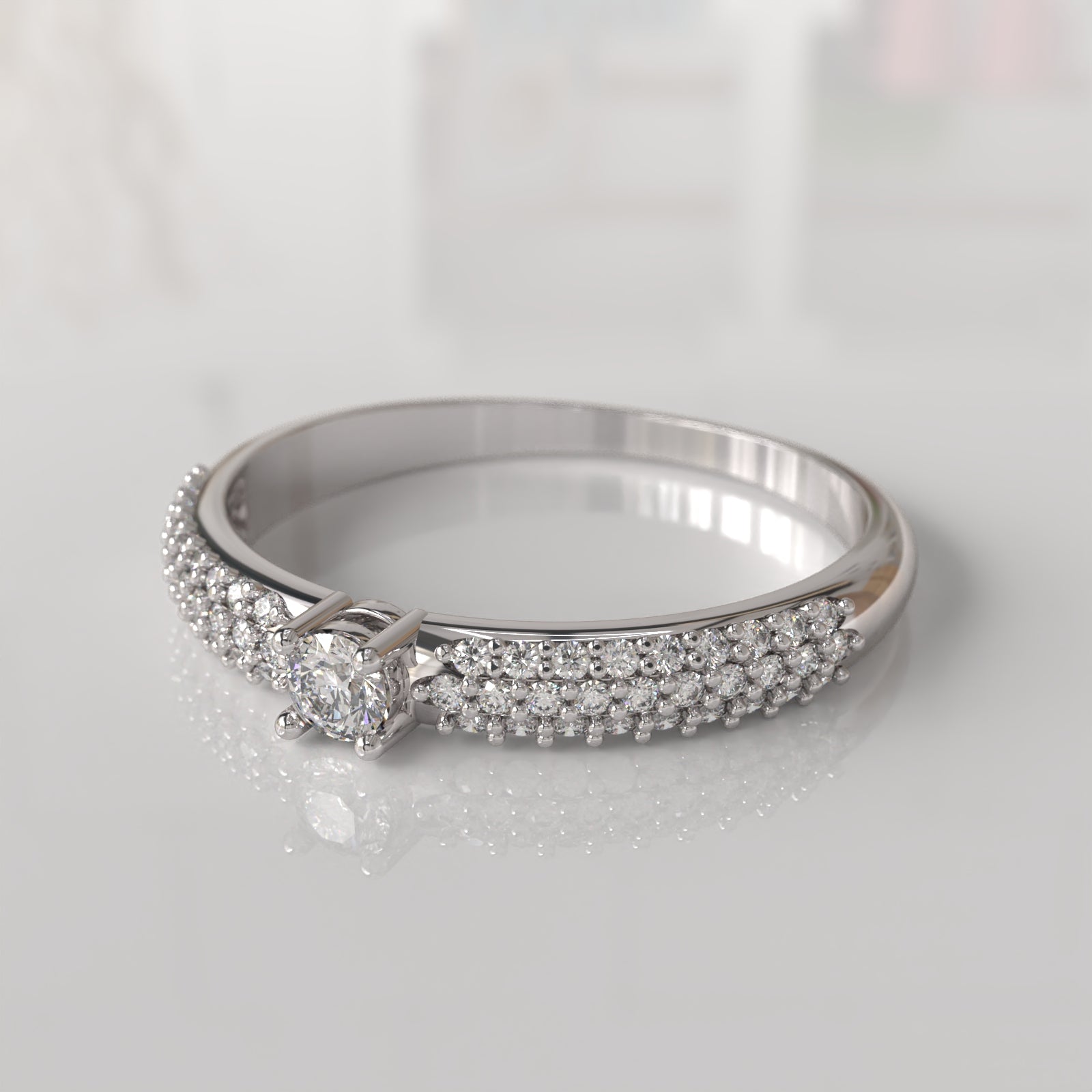 Anillo de Compromiso con Diamantes Lyla - Oro Blanco 18K