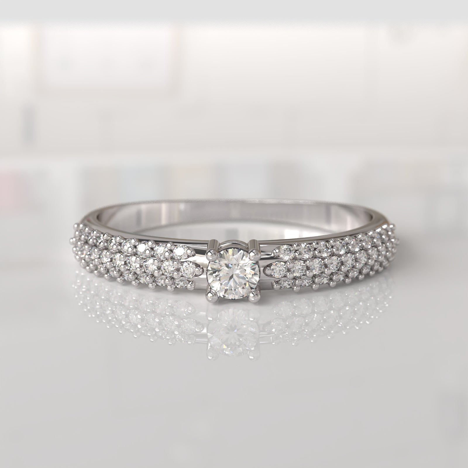 Anillo de Compromiso con Diamantes Lyla - Oro Blanco 18K