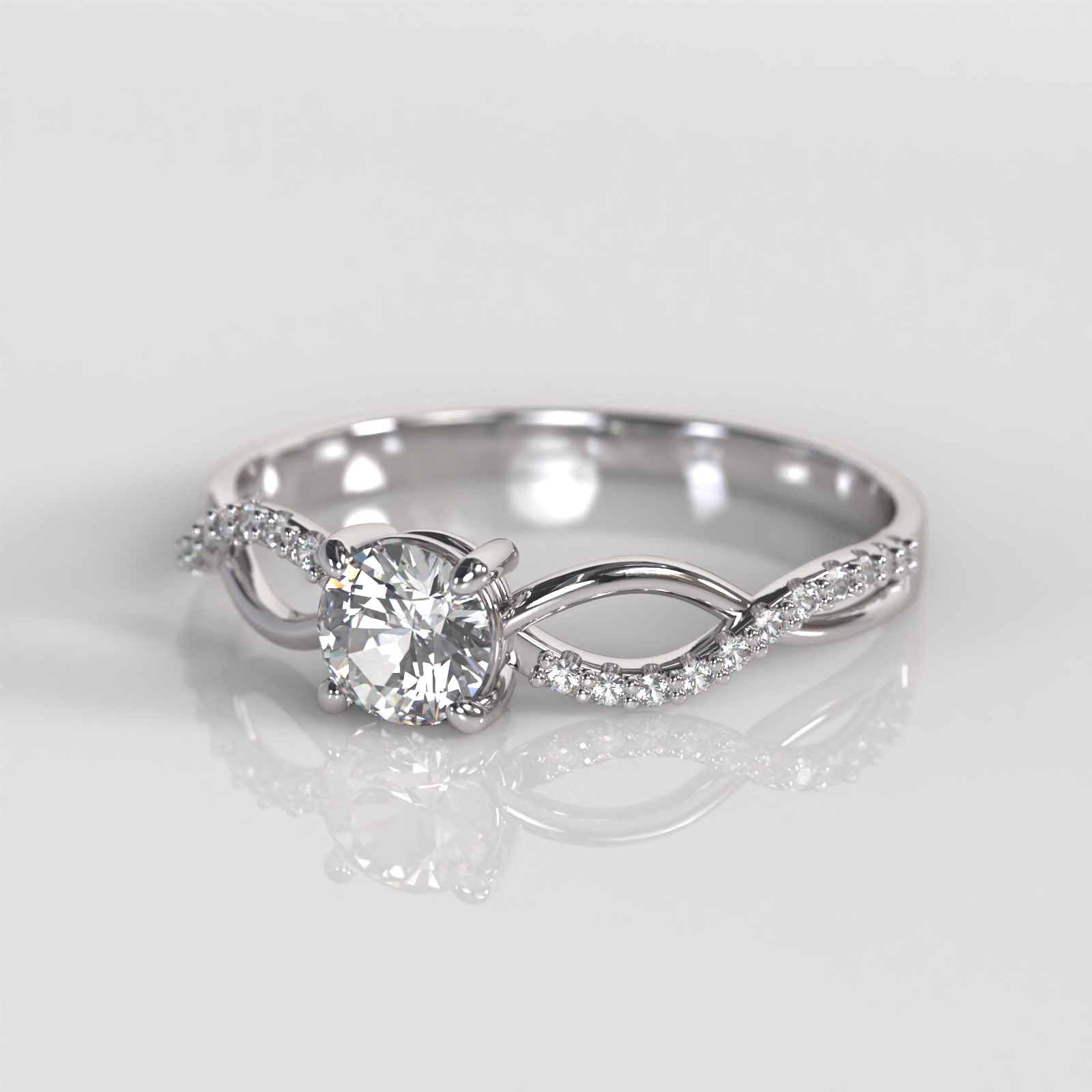Anillo de Compromiso Grace - Oro Blanco 18K